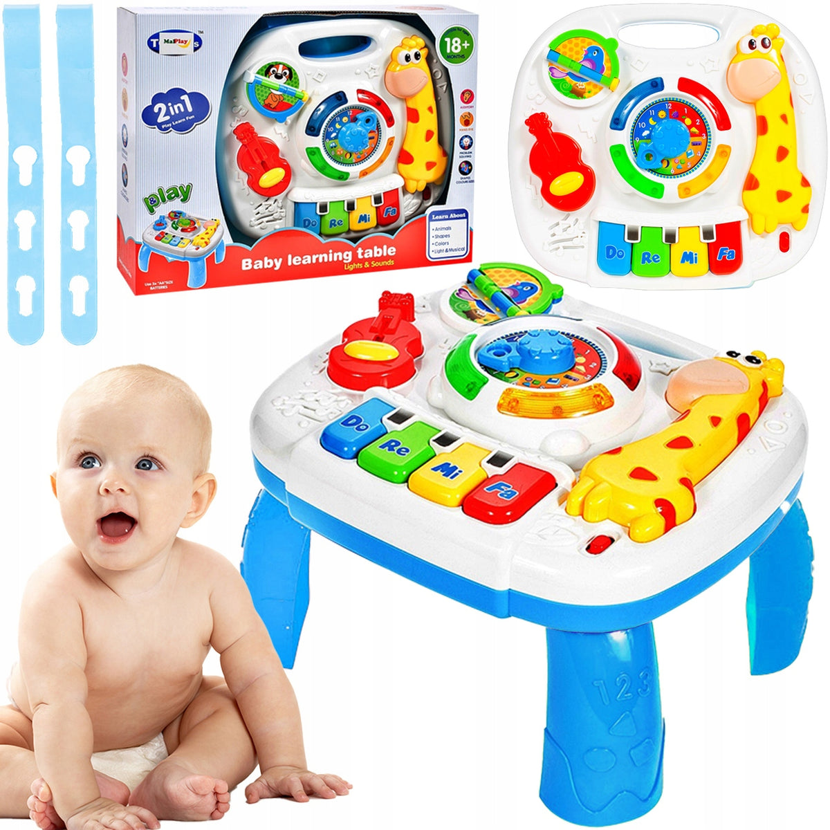 TABLE EDUCATIONAL TABLE INTERACTIVE MUSIC PANEL 2in1 GIRAFFE SET