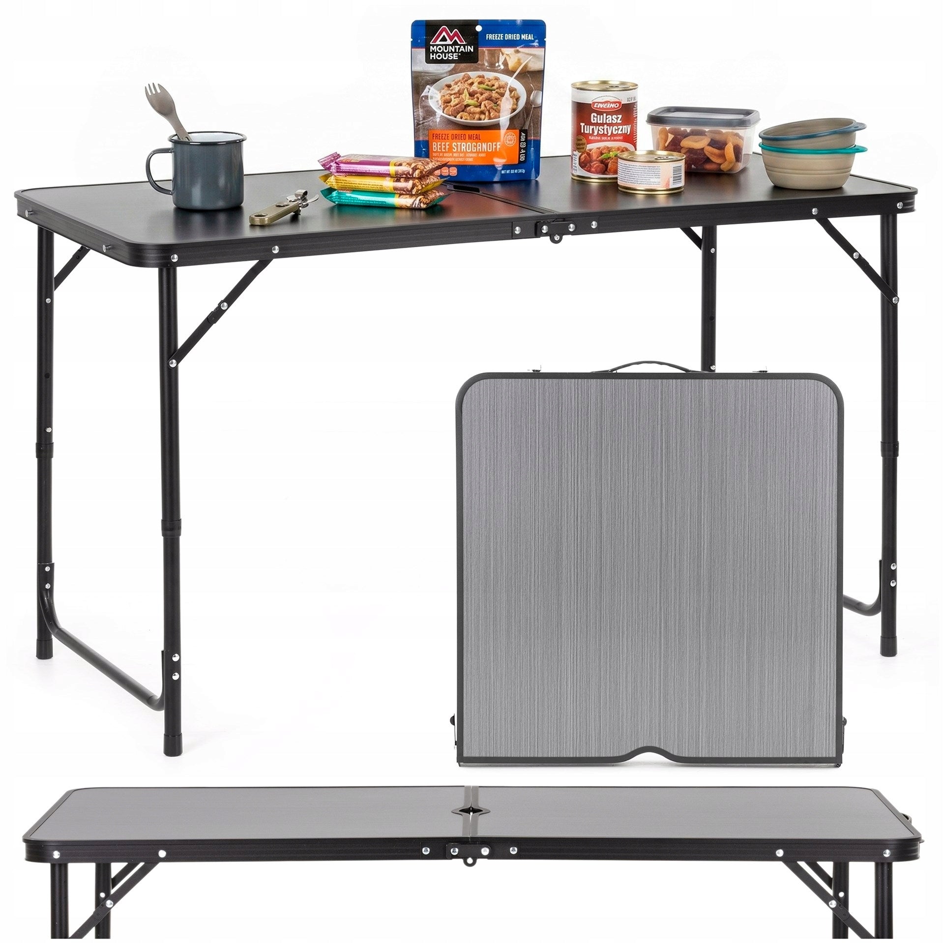 TABLE FOLDING TOURIST CAMPING ALUMINUM TABLE 120x60cm