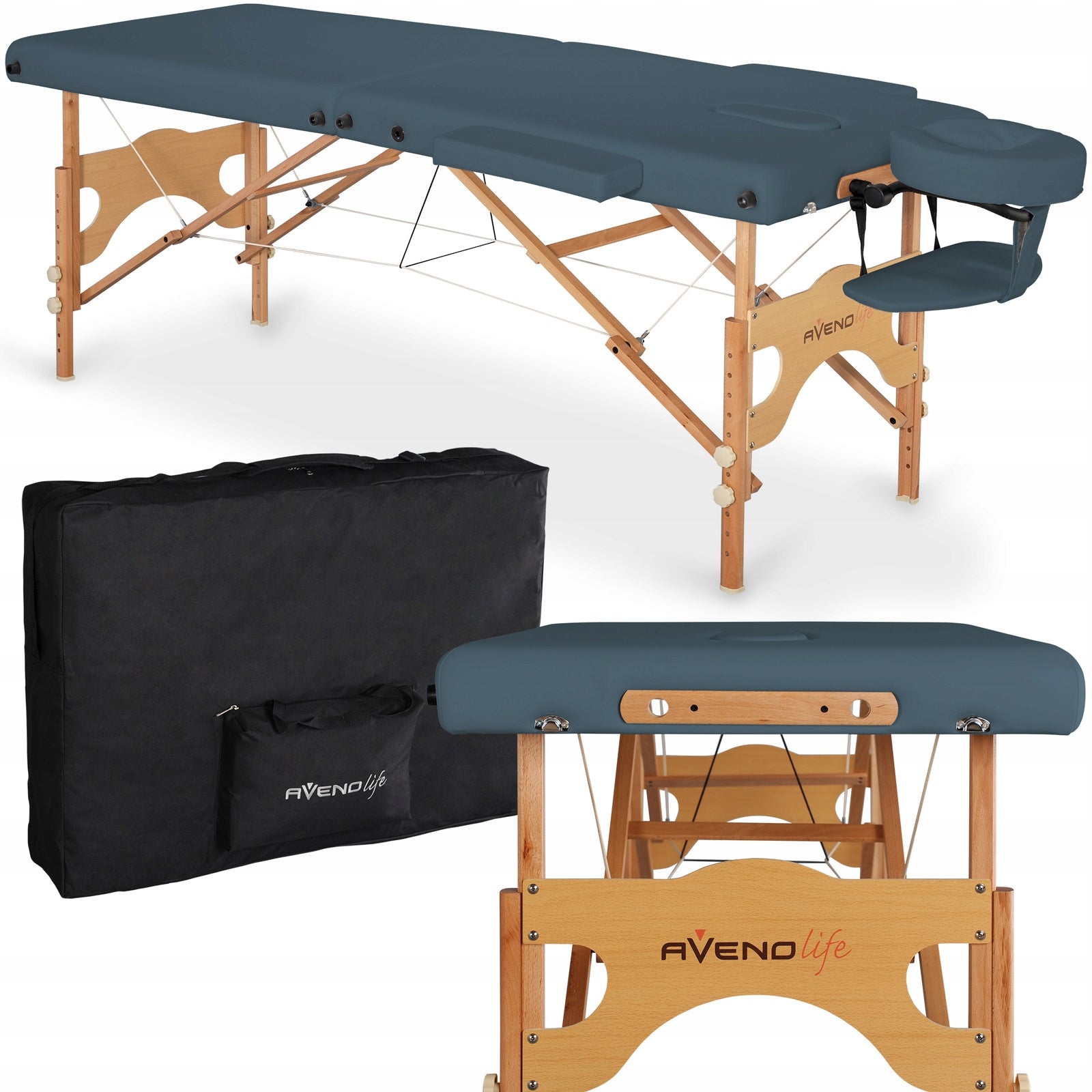 TABLE MASSAGE BED FOLDING WOOD 2 SEGMENTS PORTABLE AURA 64 CM