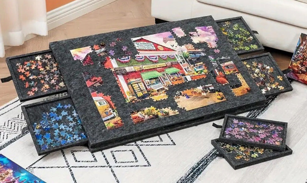 TABLE MAT ORGANIZER PUZZLE BOARD FOLDING WITH 6 XL DRAWERS Packaging status original