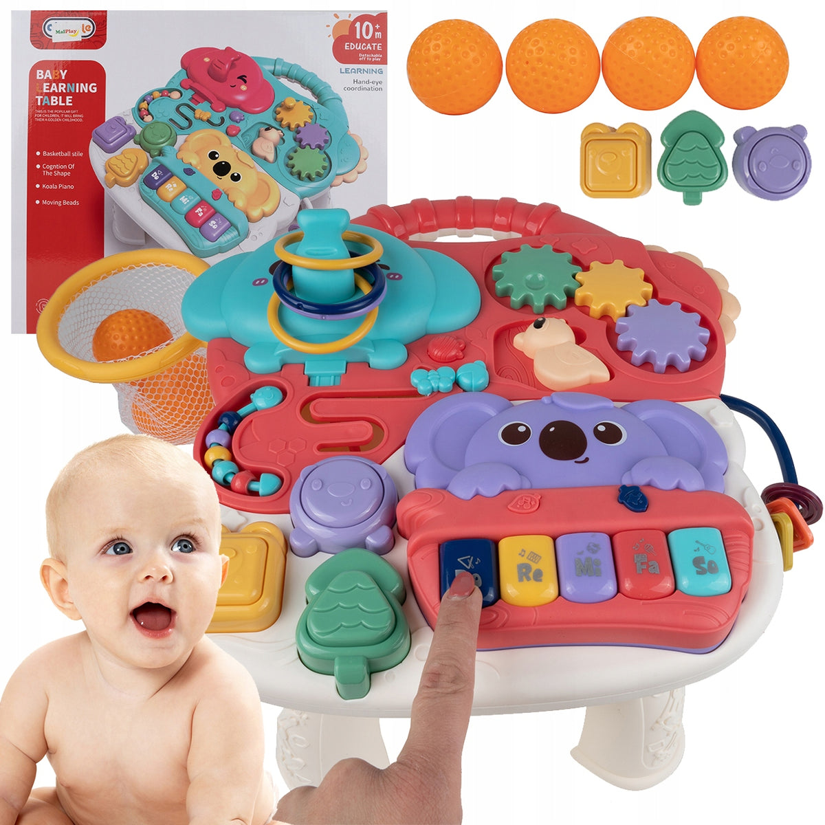 TABLE PANEL INTERACTIVE EDUCATIONAL KOALA BEAR PIANO FOR TODDLER