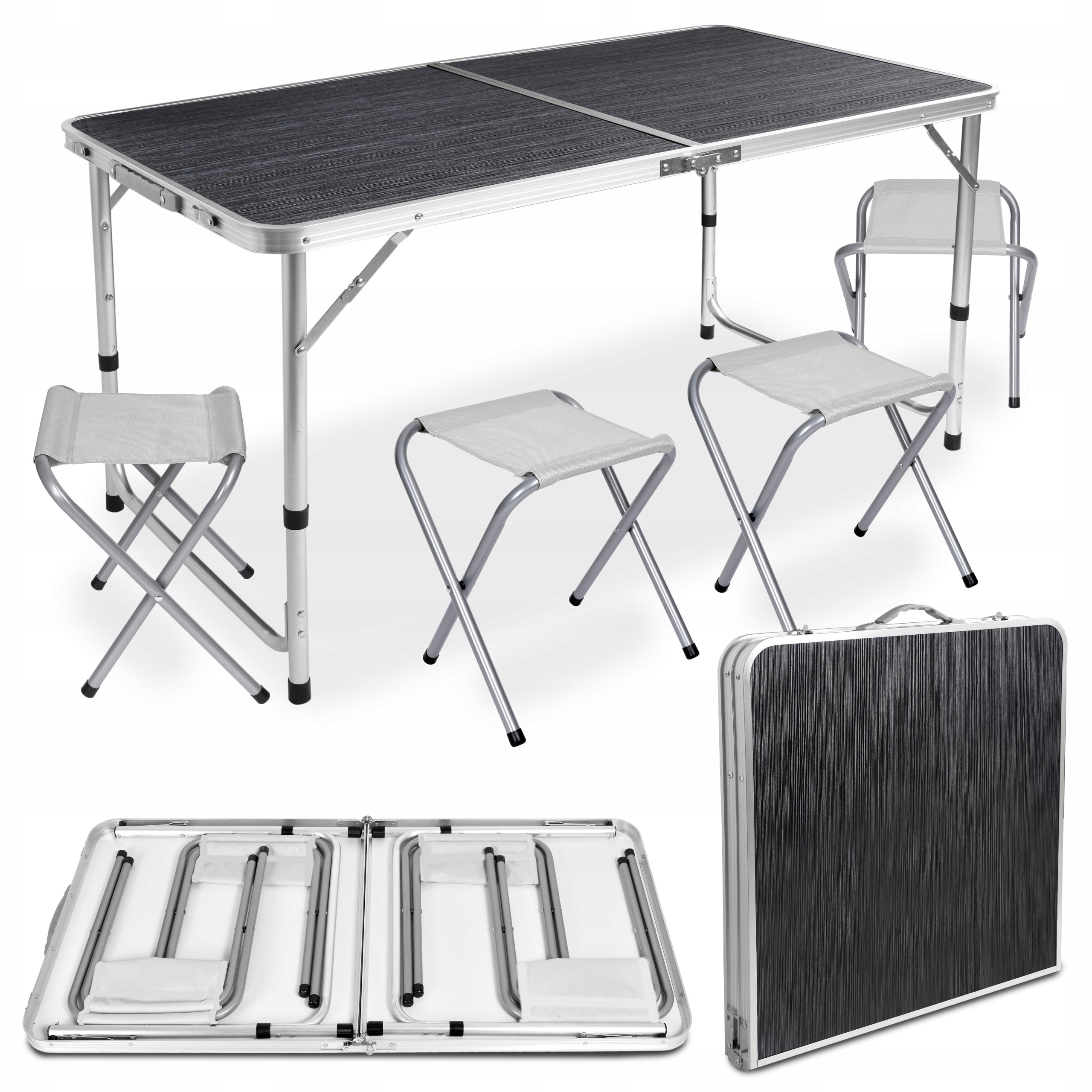 TABLE TOURIST TABLE FOLDING CAMPING LARGE 4 CHAIRS SUITCASE SET