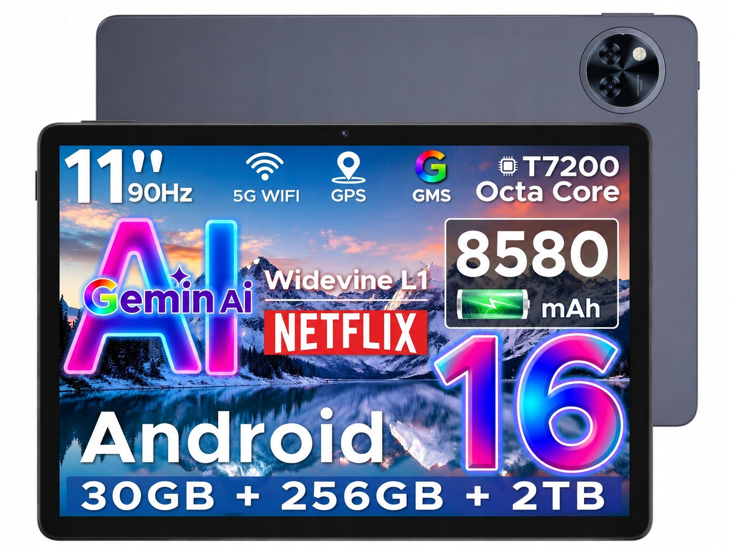 TABLET DOOGEE U11PRO 11”Android 30+256GB 8580mAh 13MP/90Hz/OTG/WIFI/2TB TF