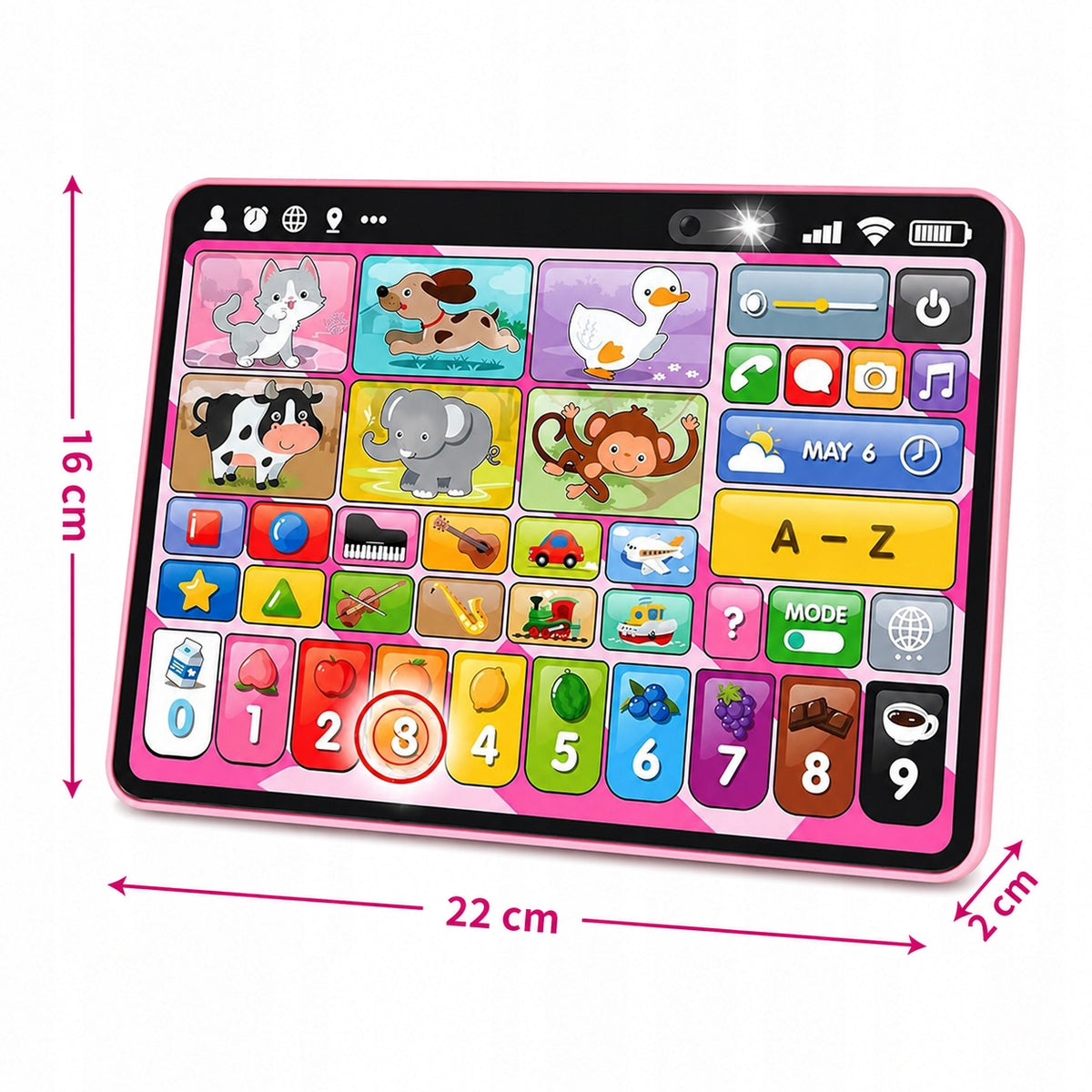 TABLET FOR CHILDREN EDUCATIONAL INTERACTIVE LEARNING 3 LANGUAGES 39 ICONS PER YEAR Brand Allvo