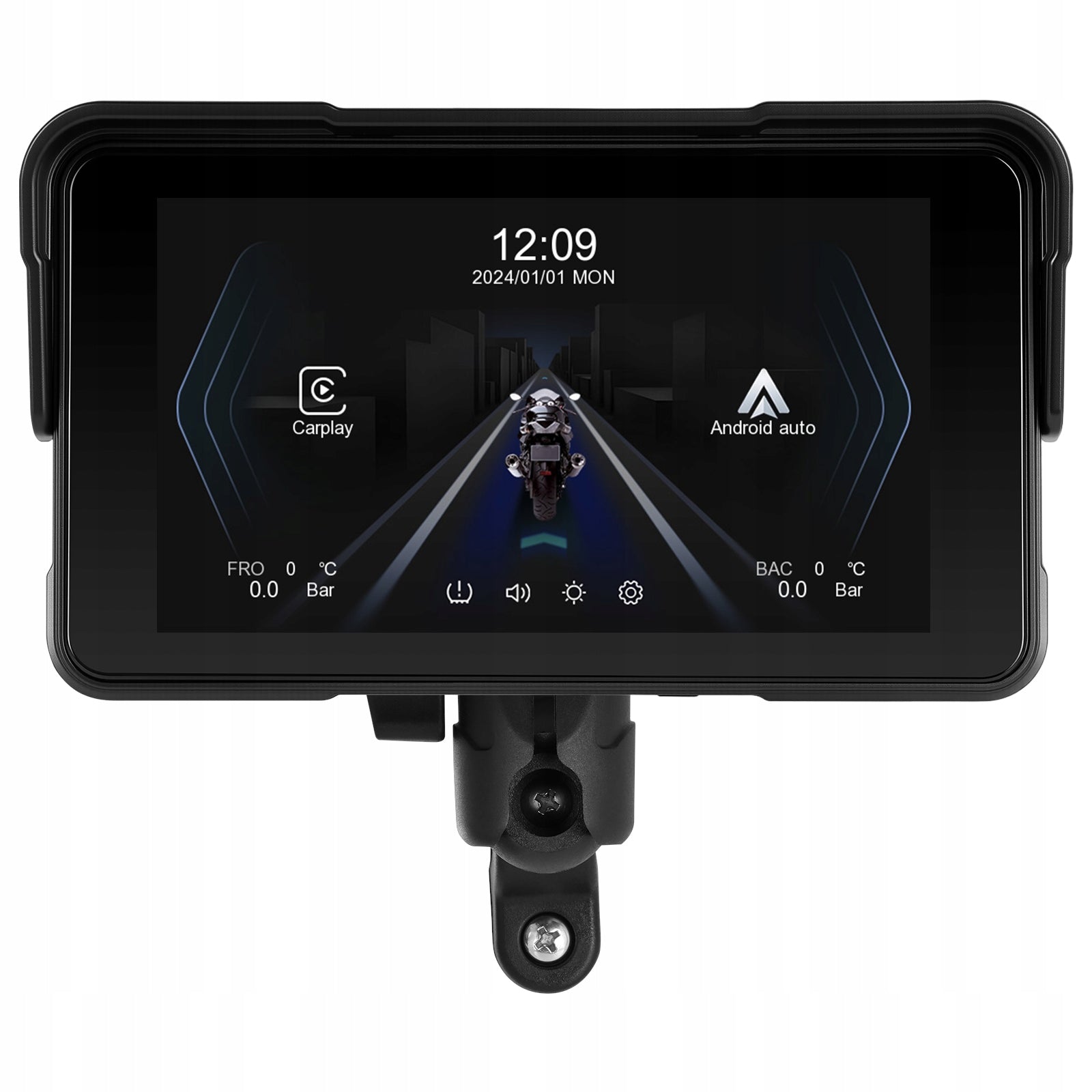 TABLET SCREEN MONITOR MOTORCYCLE STATION MULTIMEDIA CARPLAY ANDROID AUTO Manufacturer code STACJA MULTIMEDIALNA MOTOCYKL EKRAN CARPLAY