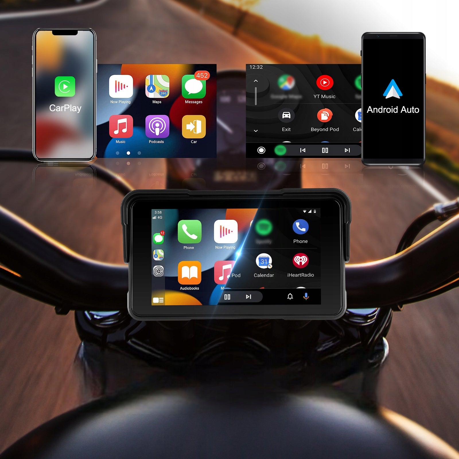 TABLET SCREEN MONITOR MOTORCYCLE STATION MULTIMEDIA CARPLAY ANDROID AUTO Packaging status original