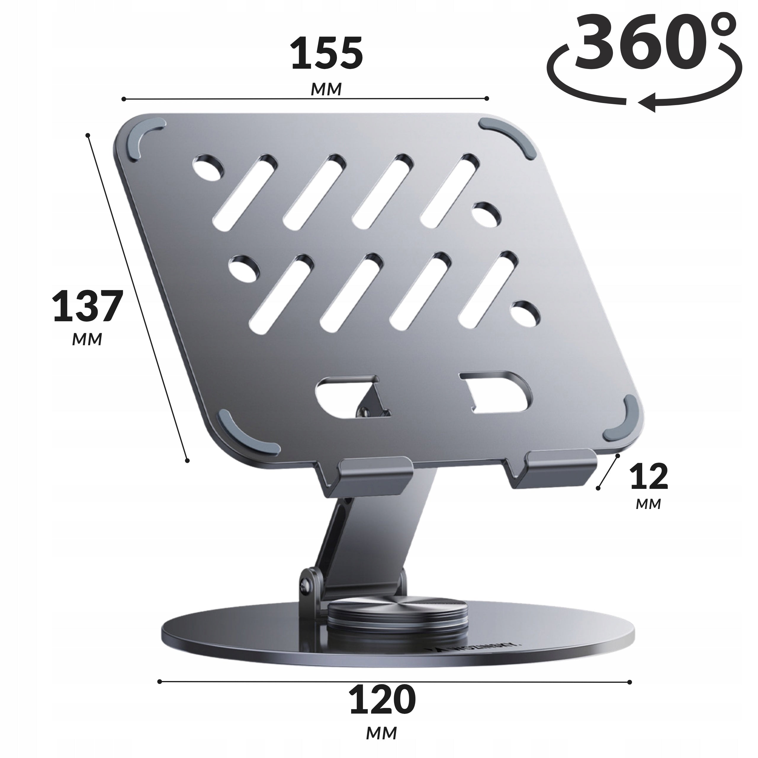 TABLET STAND PHONE HOLDER ADJUSTABLE METAL 360° Packaging status original