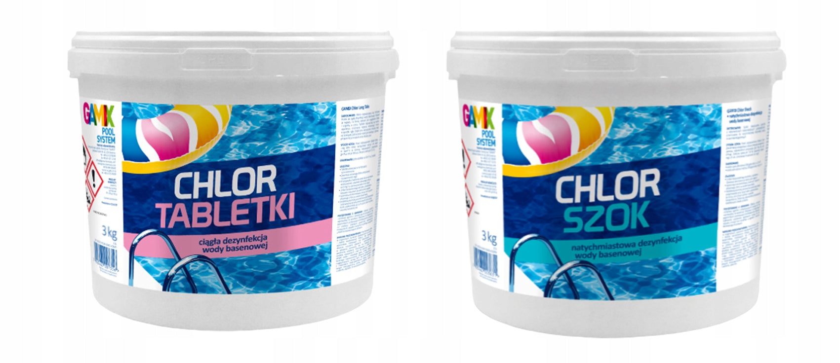 TABLETS + CHLORINE SHOCK SET POOL CHEMISTRY 2x3KG Manufacturer code CHLOT TABLETKI 3KG SZOK 3KG