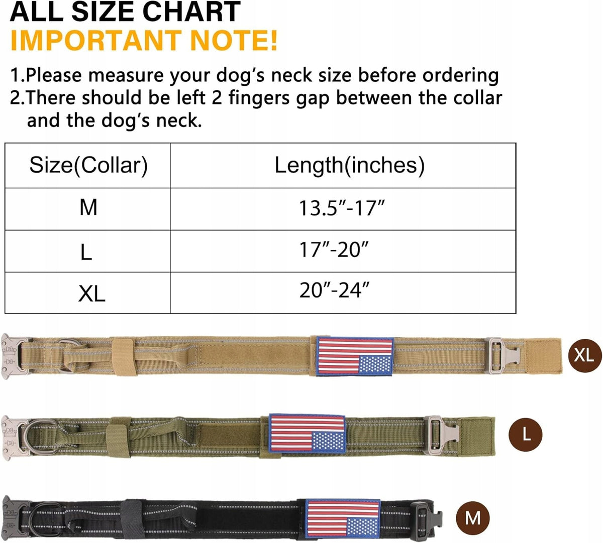 TACTICAL COLLAR for Large DOG with Handle & Buckle - Black (Size M) EAN (GTIN) 5902314757579