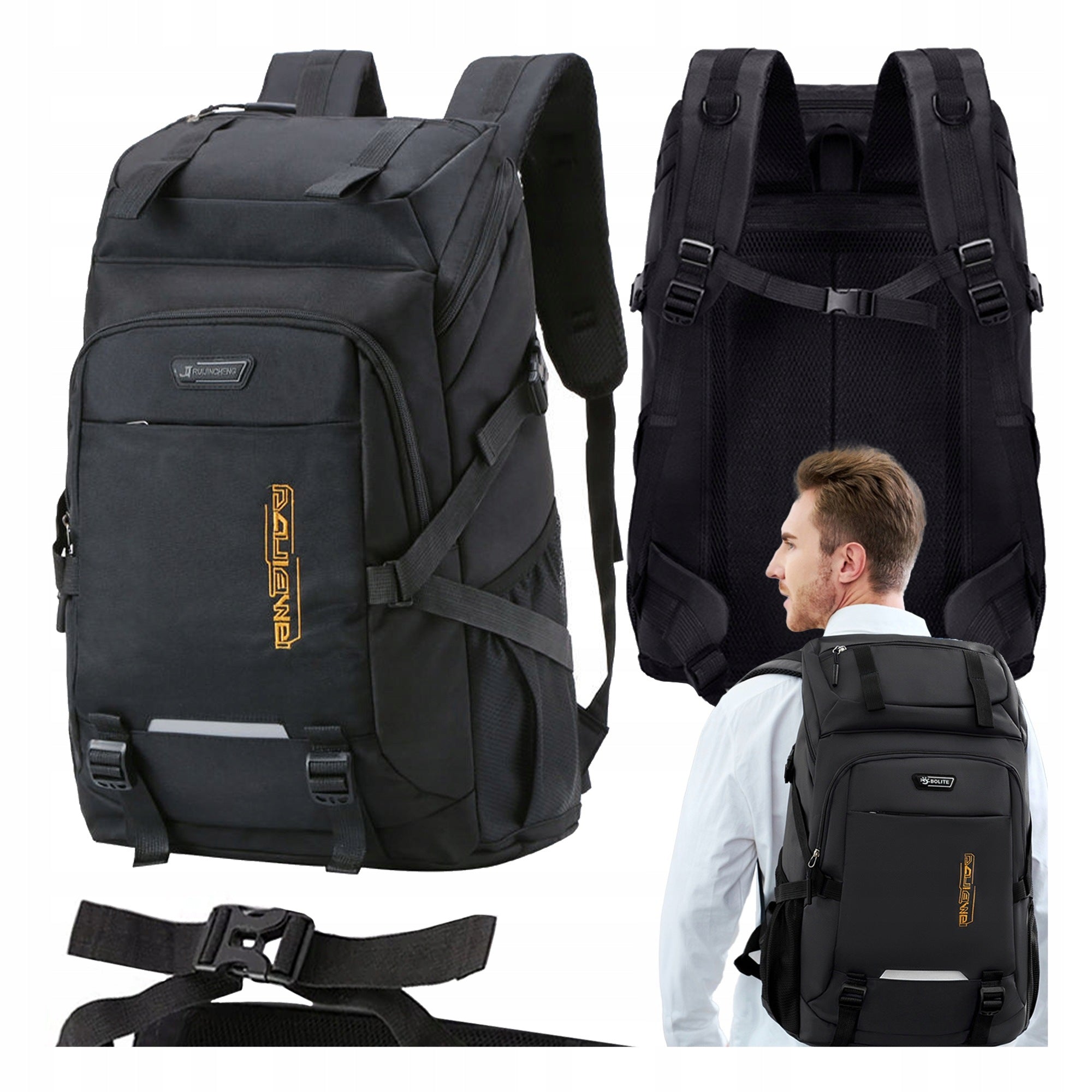 TACTICAL SPORTS BACKPACK 50L EXPEDITIONS TO THE MOUNTAINS BLACK ROOMY