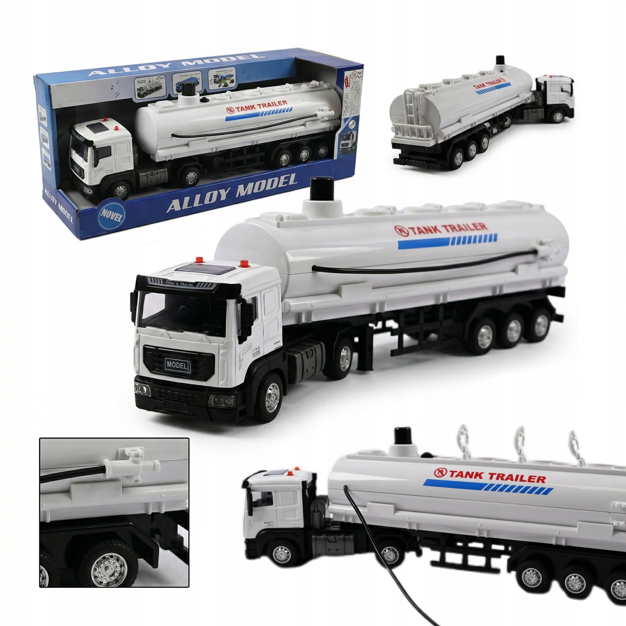 TANKER WHITE TRUCK FUEL CAR AUTO LIGHT SOUND