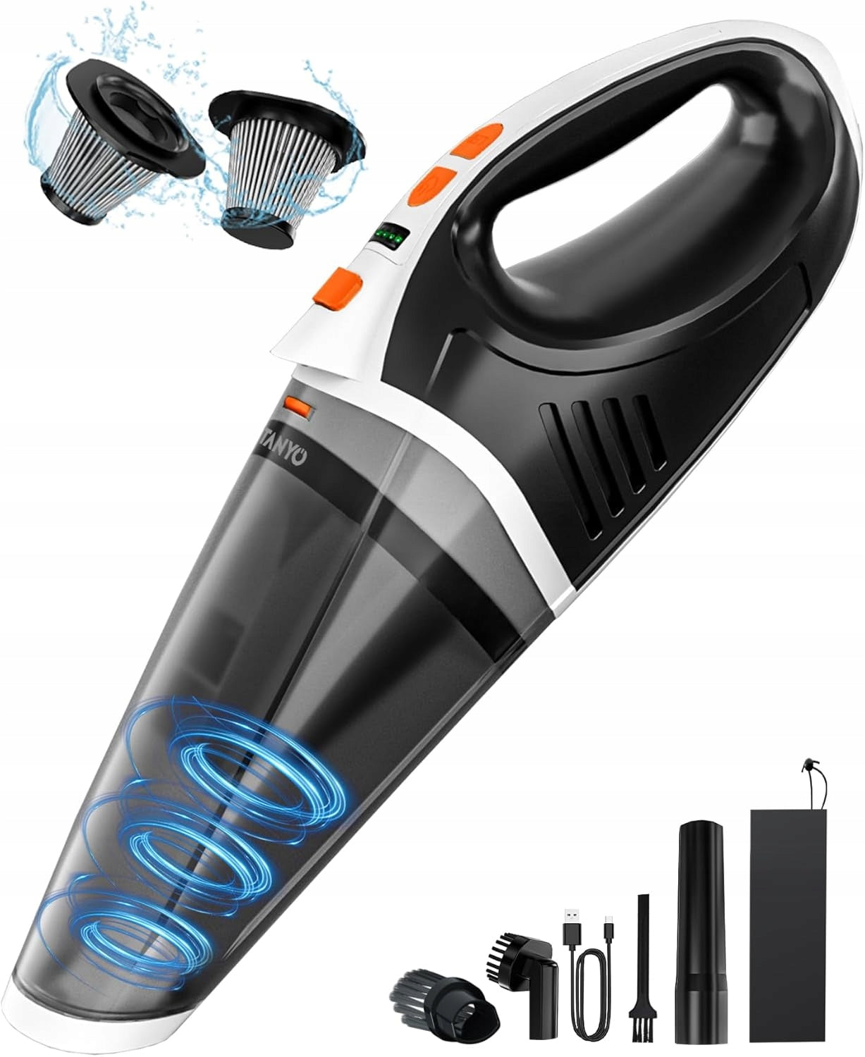 TANYO Handheld Vacuum Cleaner with 5-in-1 Battery Powerful Car Vacuum Cleaner