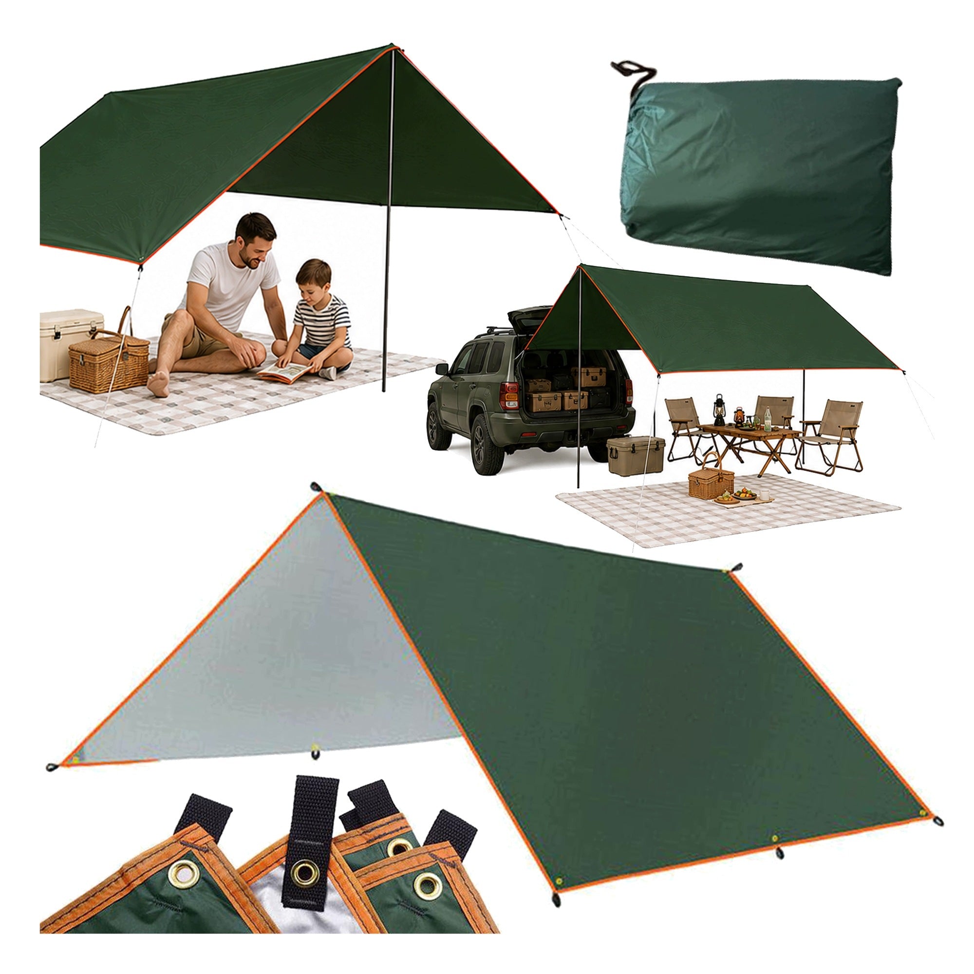 TARP CAMPING SHEET WATERPROOF THERMAL 3 X 3 M SUN SAIL Packaging status original