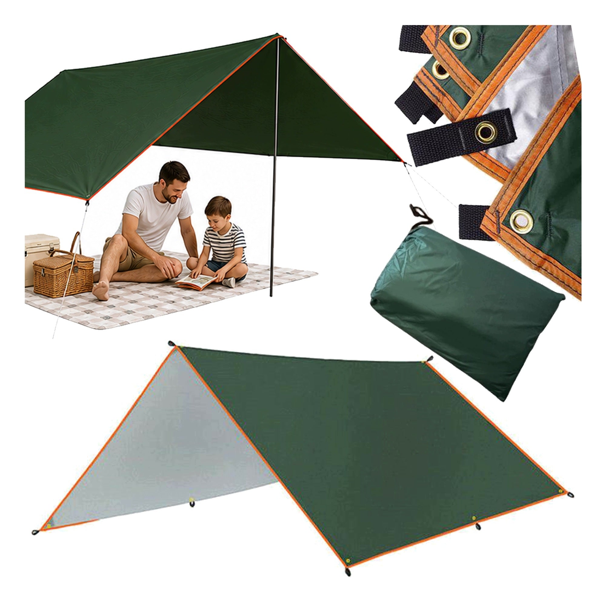 TARP CAMPING SHEET WATERPROOF THERMAL 4 X 3 M SUN SAIL