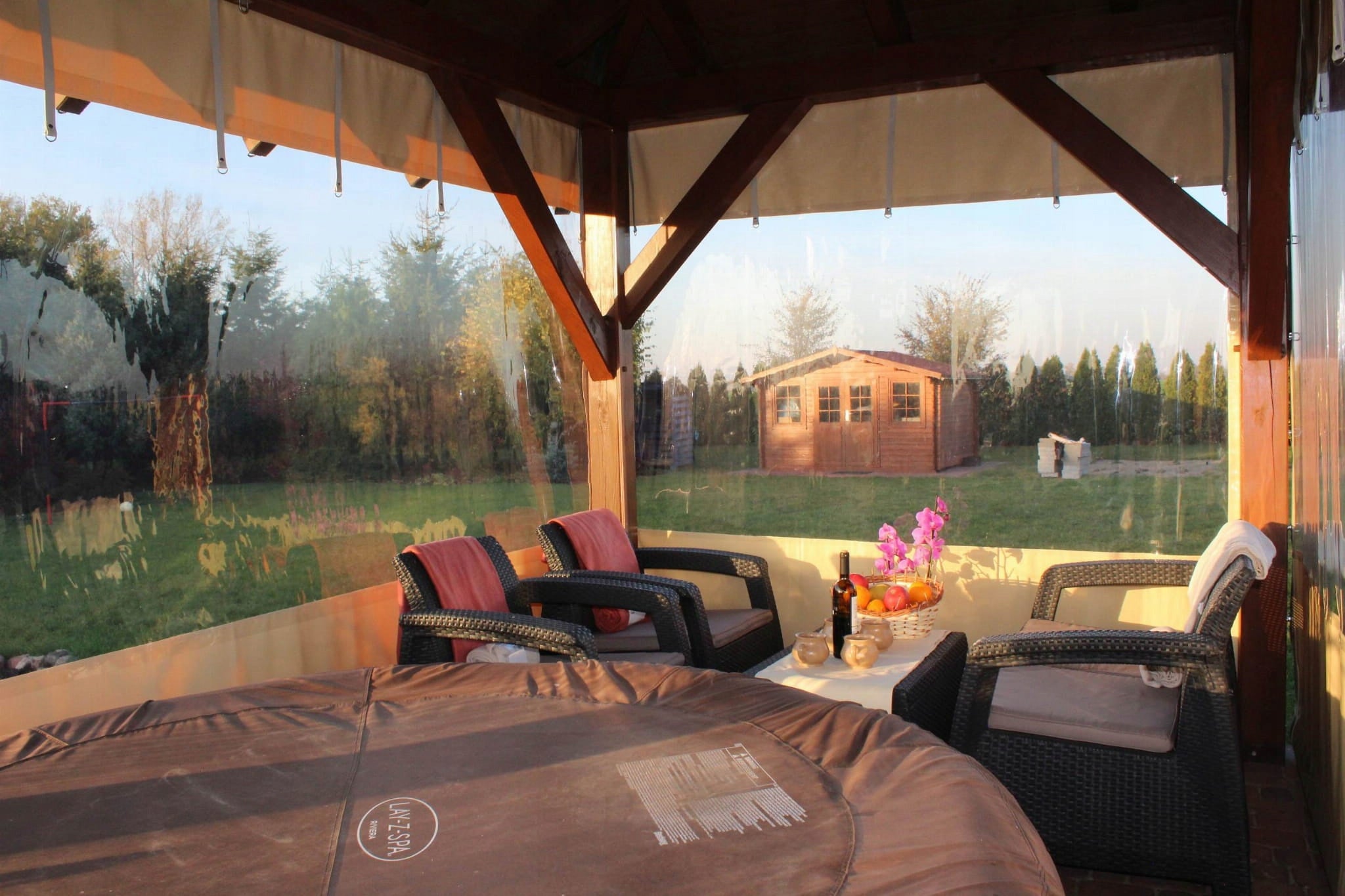 TARPAULIN TRANSPARENT COVER FOR TERRACE PROTECTION FROM RAIN WIND TO SIZE Packaging status original