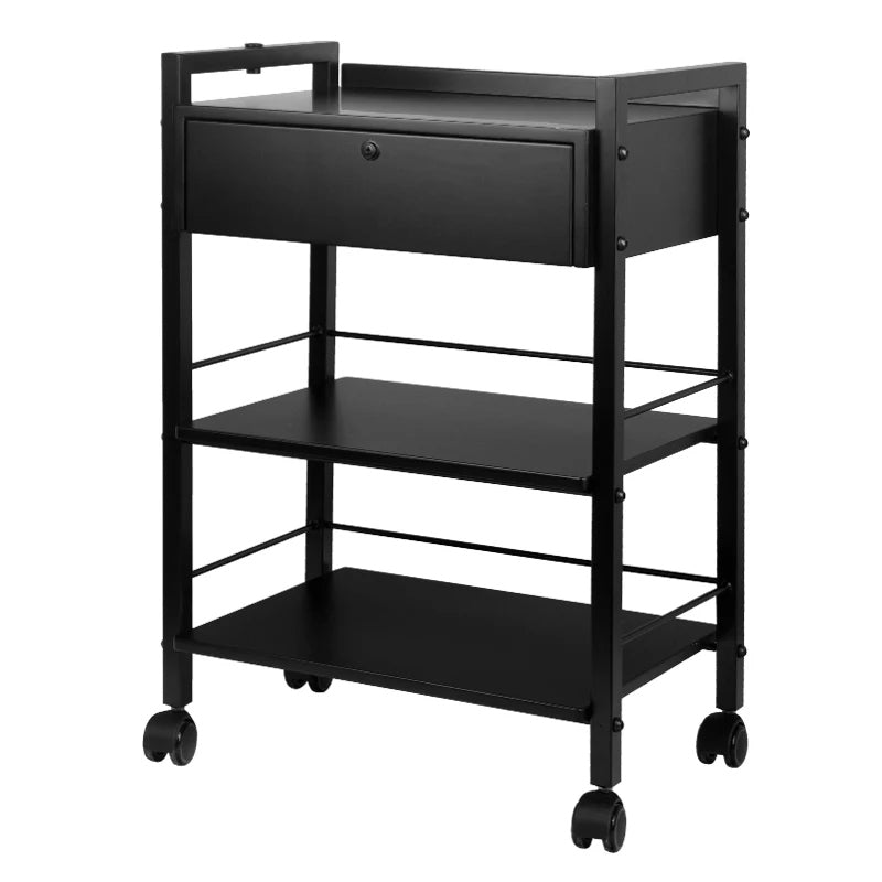 TATTOO ASSISTANT PRO INK 1019A BLACK STEEL WITH WOODEN DRAWER