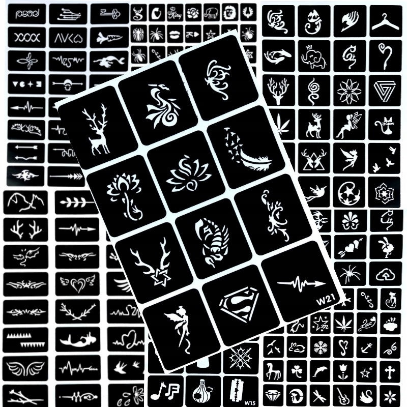 TATTOOS GLITTER TEMPLATES SET OF TEMPLATES