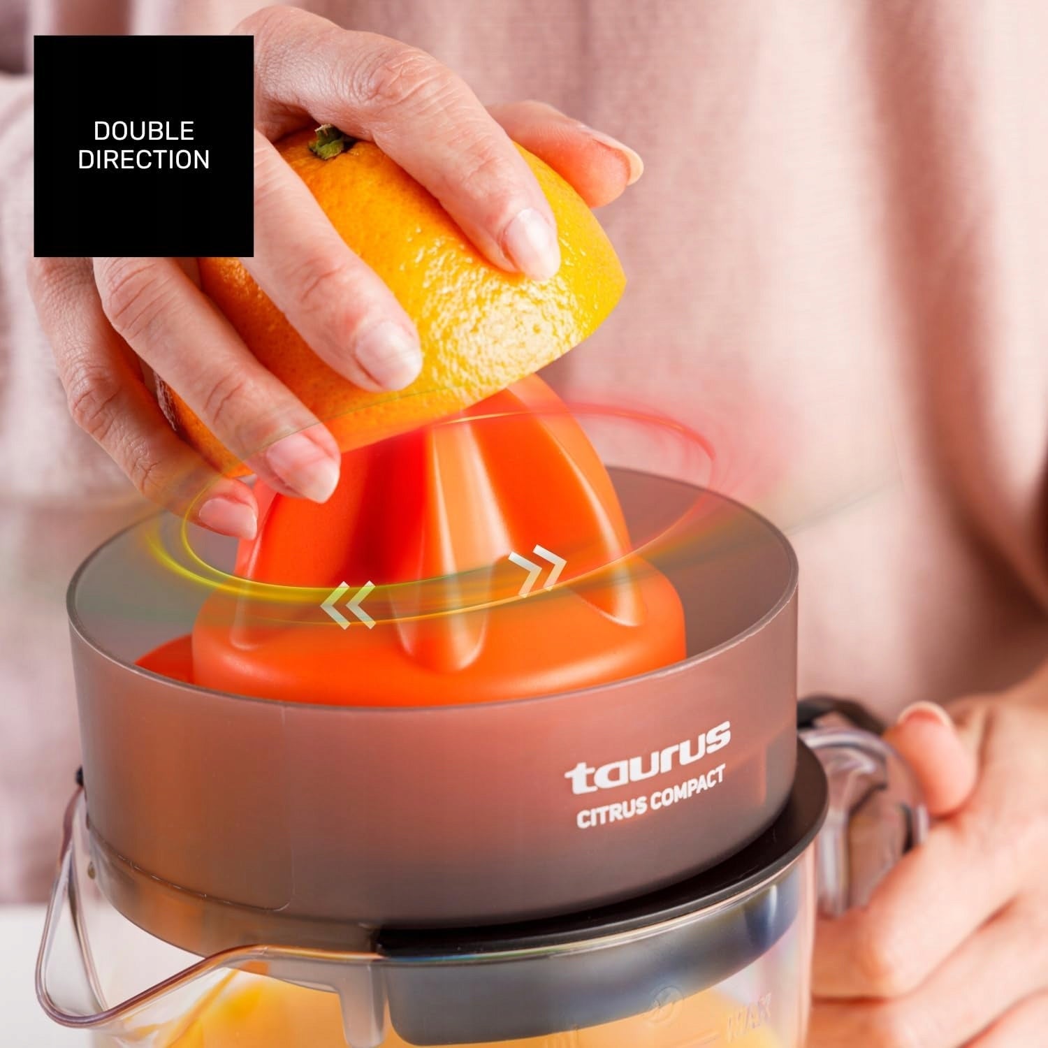 TAURUS SQ30P Electric Juicer 30W 800ml Large Cone Double Rotation Dominant color orange