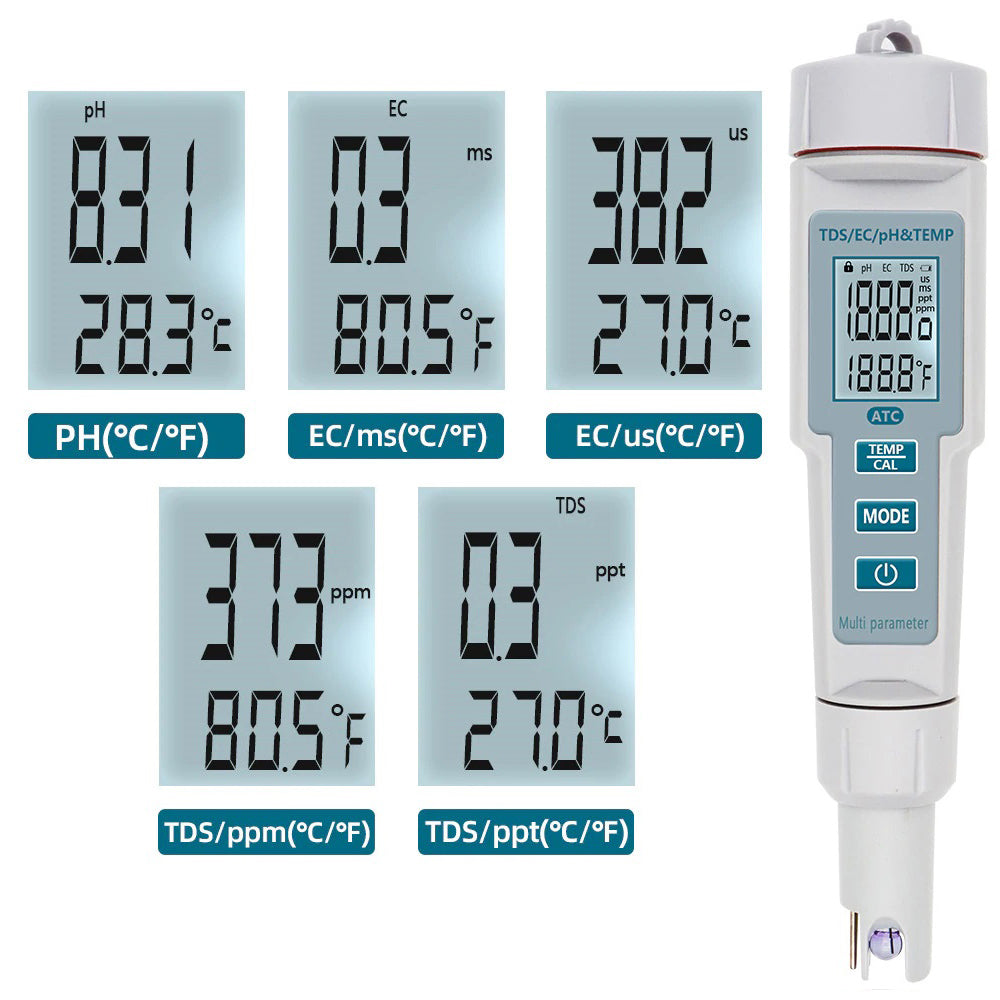 TDS EC Temp 4in1 Water Hardness pH Tester Meter Product form other