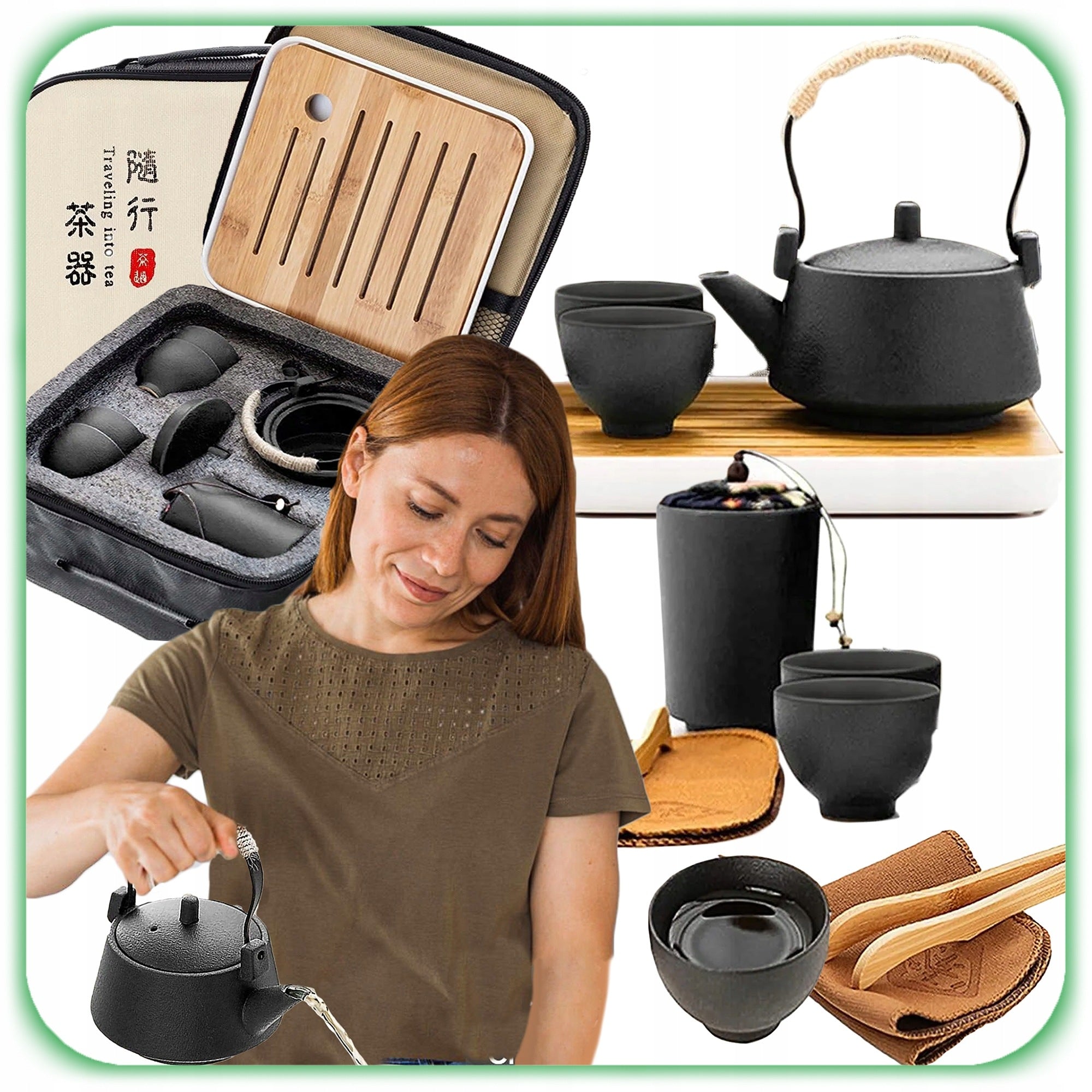 TEA BREWING SET JAPANESE CERAMIC TRAVEL TEA SET Brand no brand