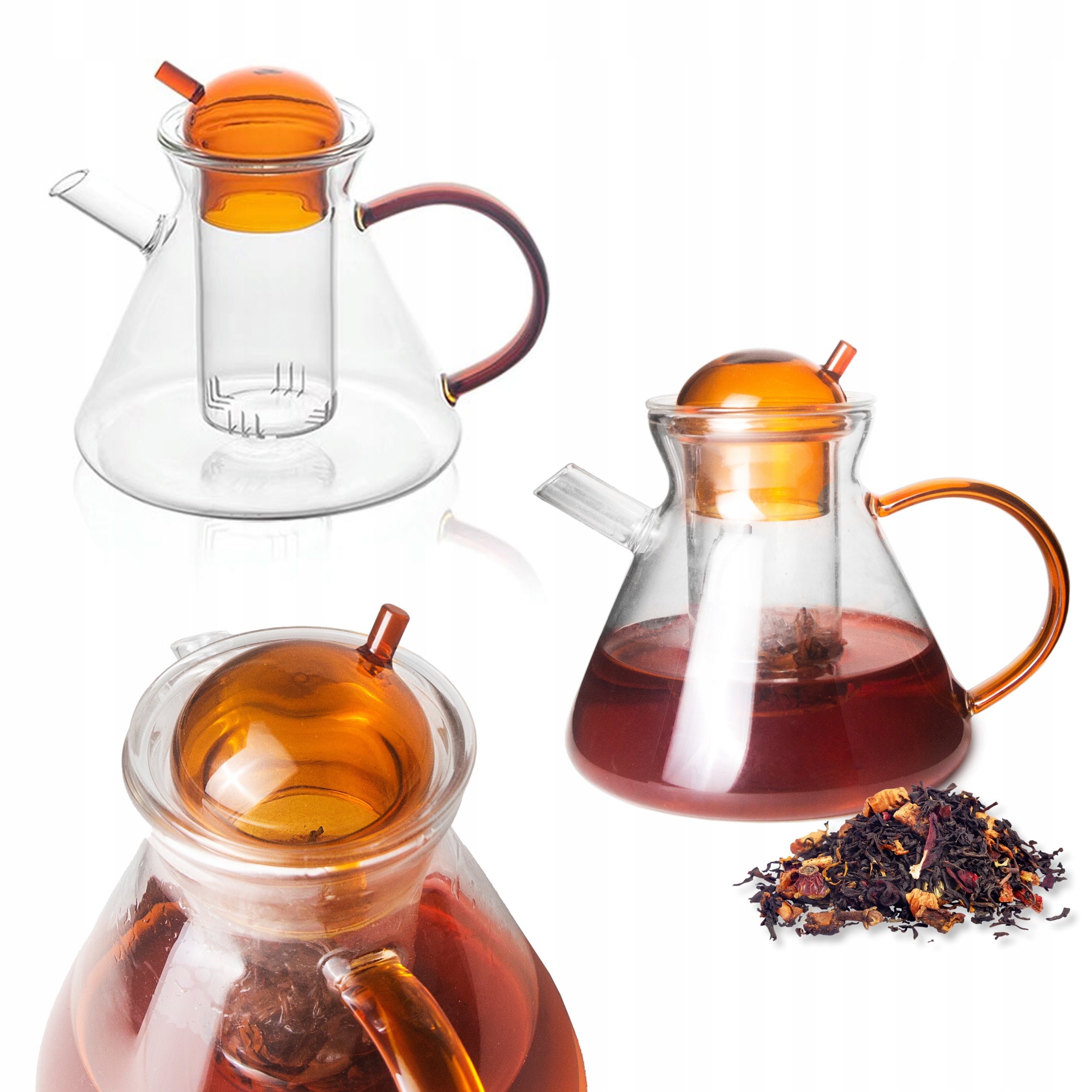 TEA POT HERB INFUSER GLASS TEAPOT WITH INFUSER 500ml