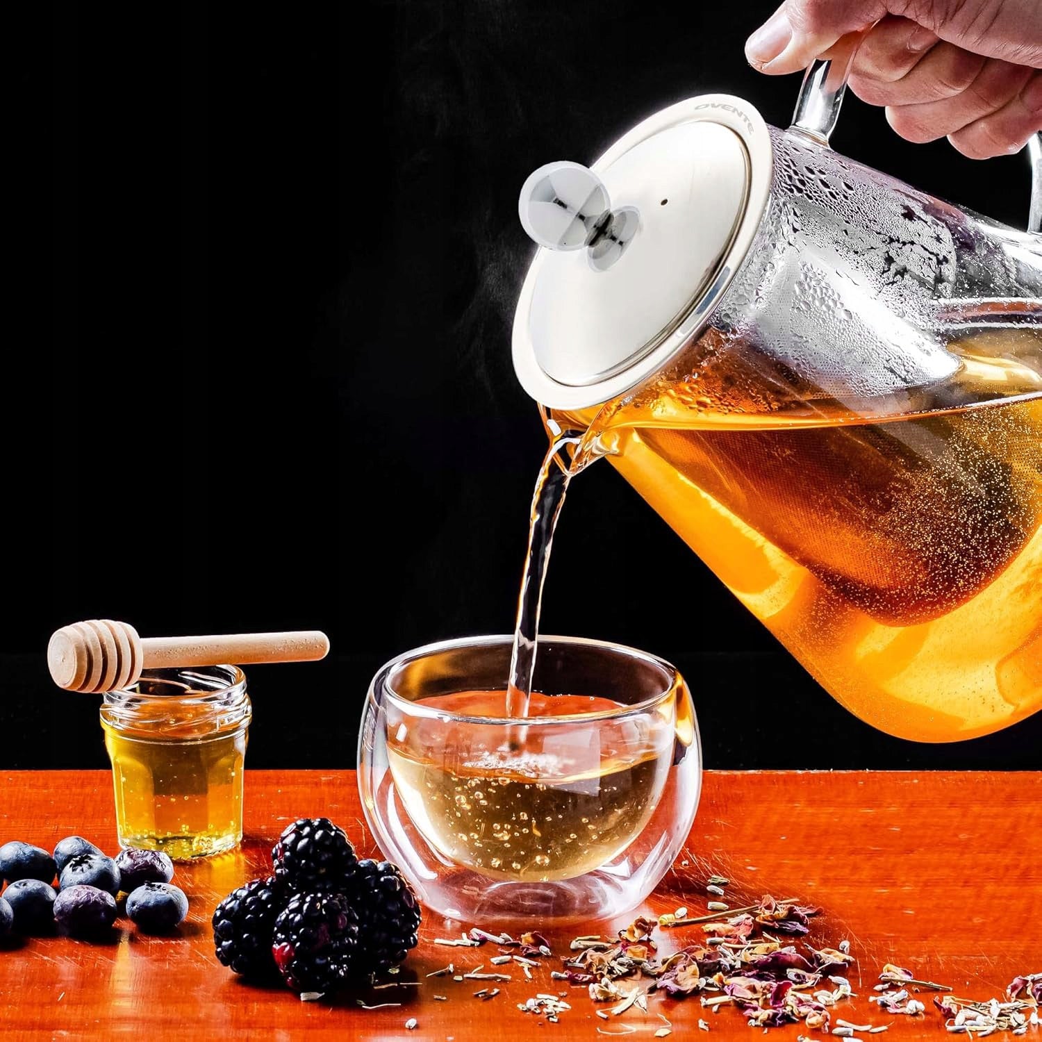 TEA POT HERBS GLASS TEAPOT 1300ML FILTER FOR LEMONADE Brand no brand