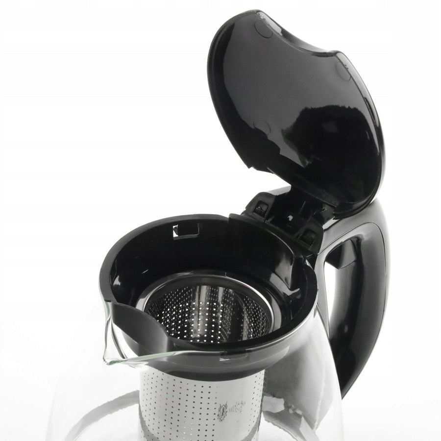 TEA POT with INFUSER 2 L Heat Resistant Stainless Glass FLOW Material glass