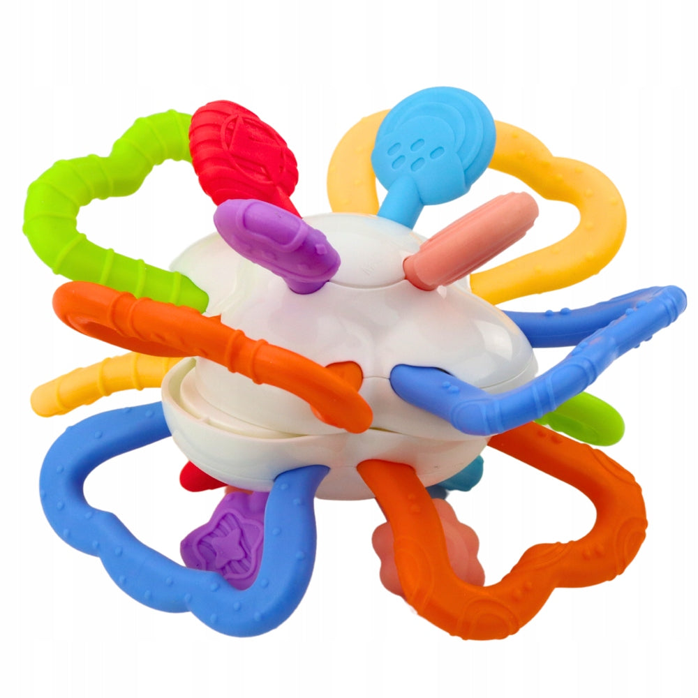 TEETHER SENSORY TOY ROTATING MOVABLE FLEXIBLE HANDLES LIGHT 0M+ Packaging status original
