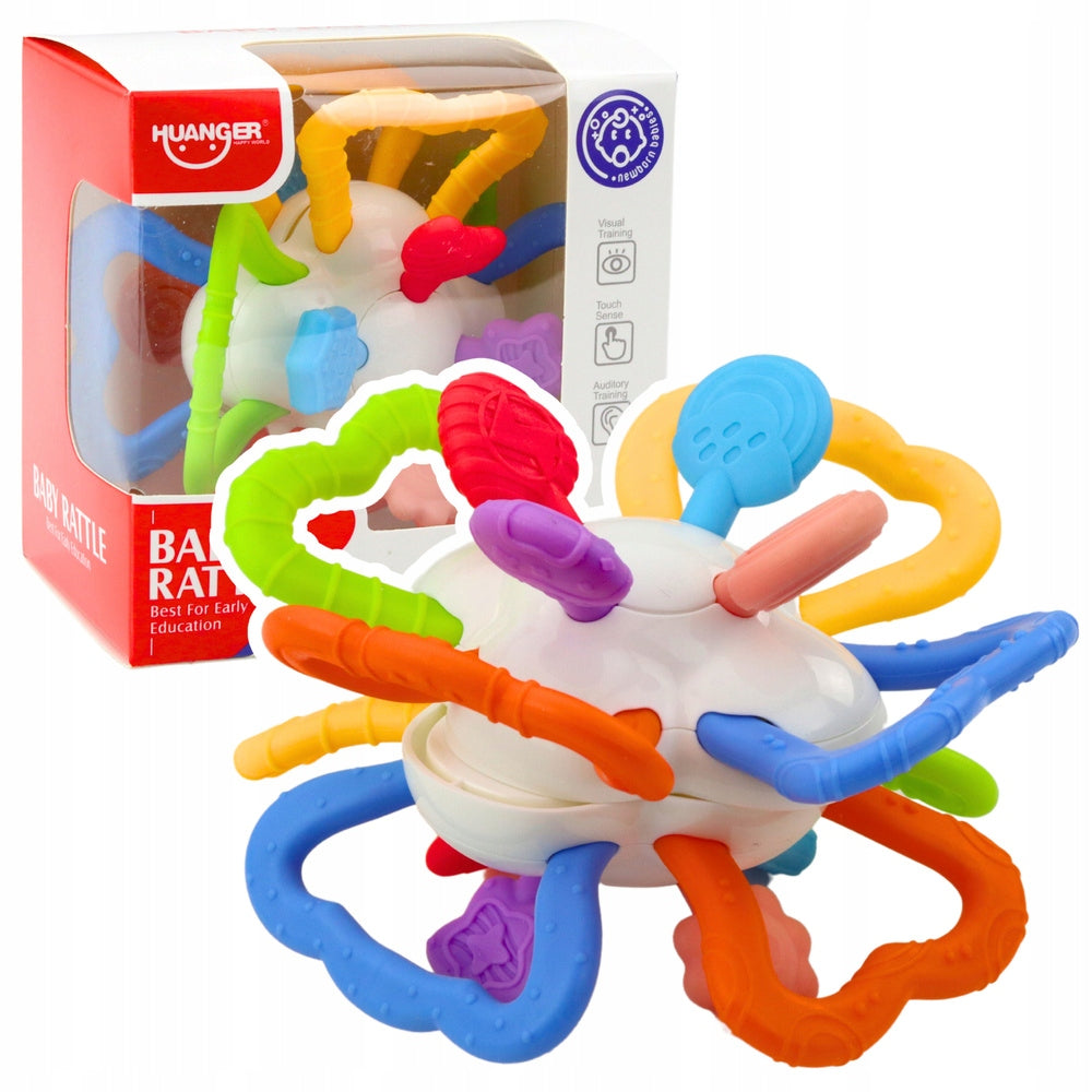 TEETHER SENSORY TOY ROTATING MOVABLE FLEXIBLE HANDLES LIGHT 0M+