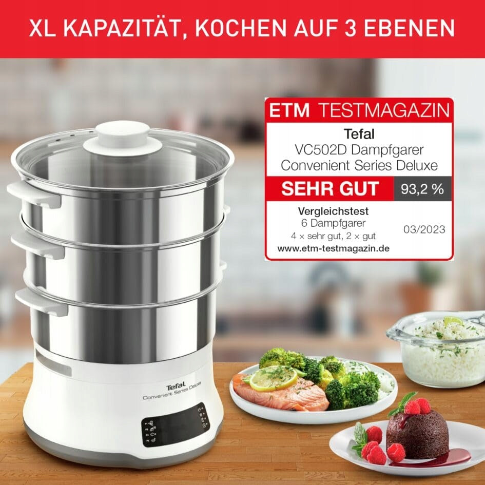 TEFAL Convenient Series Touch Steamer 8 Programs Stainless Steel Dominant color multicolor