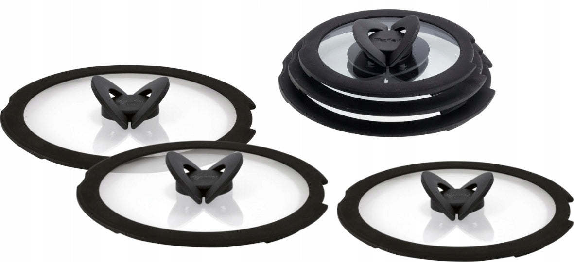 TEFAL Ingenio 6-piece glass lid set.