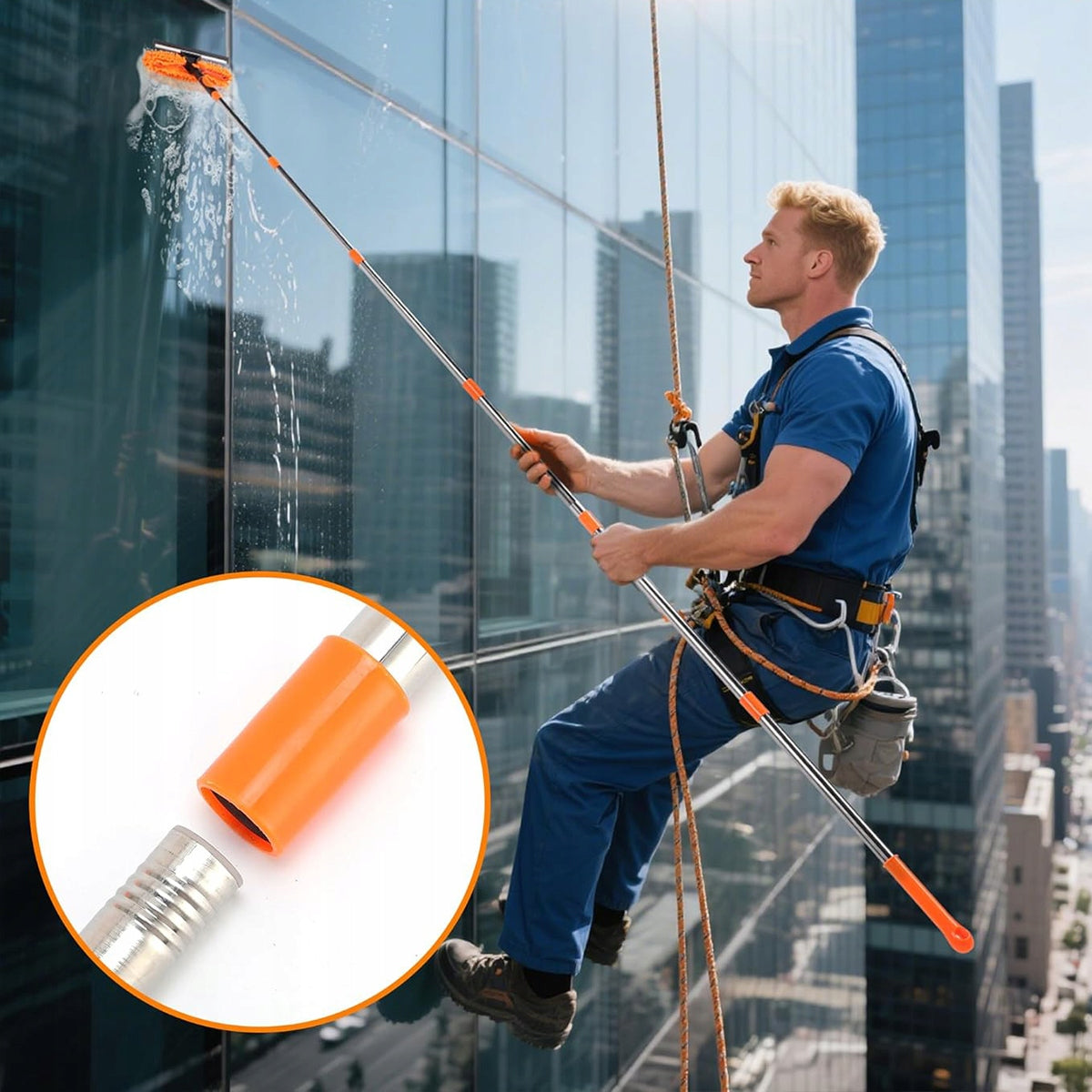 TELESCOPIC BRUSH AND SQUEEGEE FOR WASHING PHOTOVOLTAIC PANELS 4,25M Brand no brand