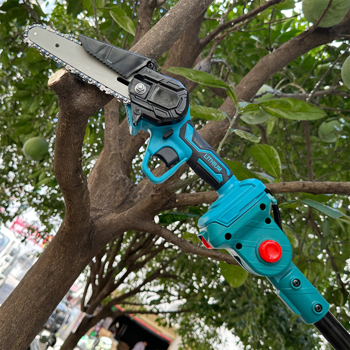 TELESCOPIC CHAINSAW+SECATEUR 48V 2X AKU SHEAR BOOM UP TO 2M Power supply rechargeable battery