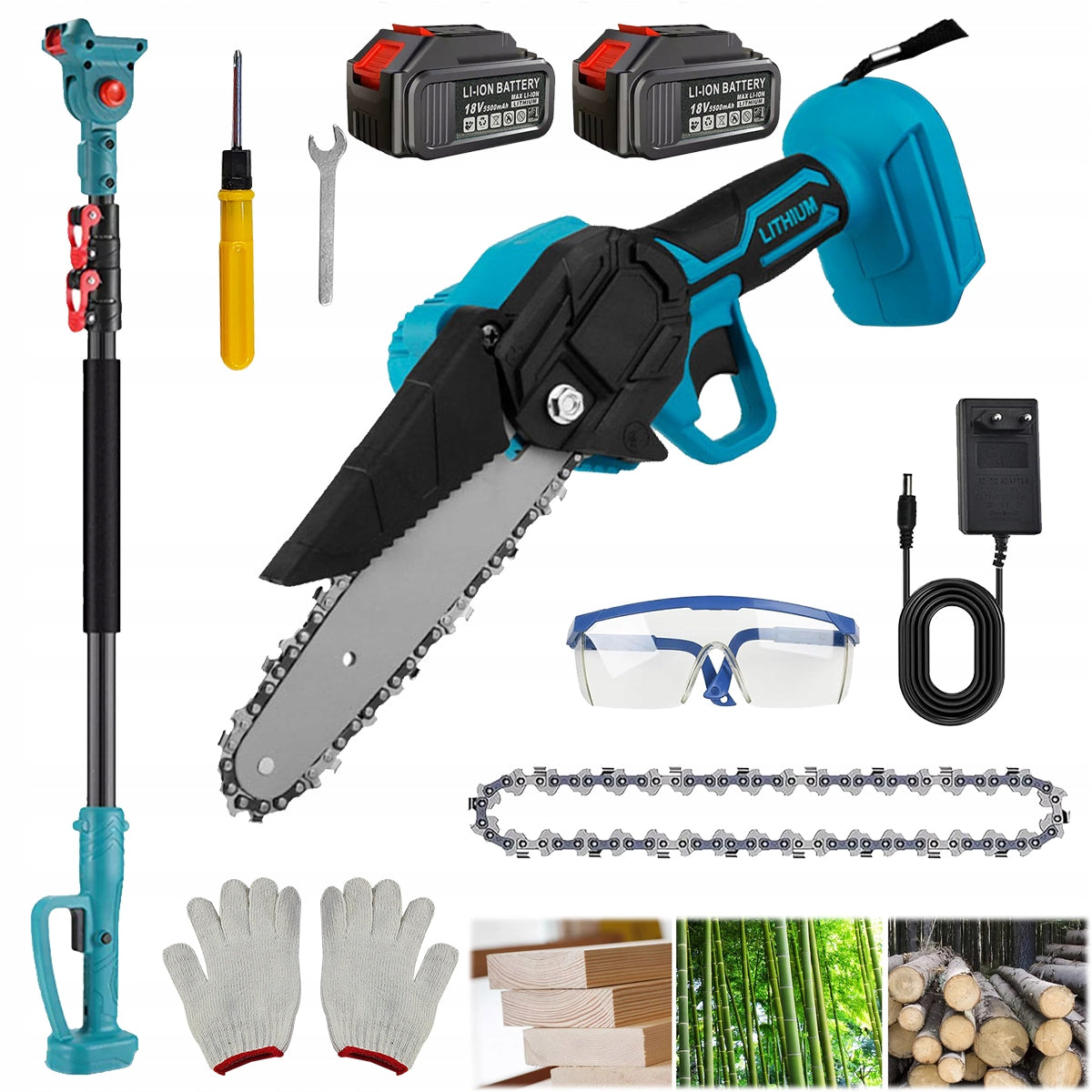TELESCOPIC CHAINSAW+SECATEUR 48V 2X AKU SHEAR BOOM UP TO 2M