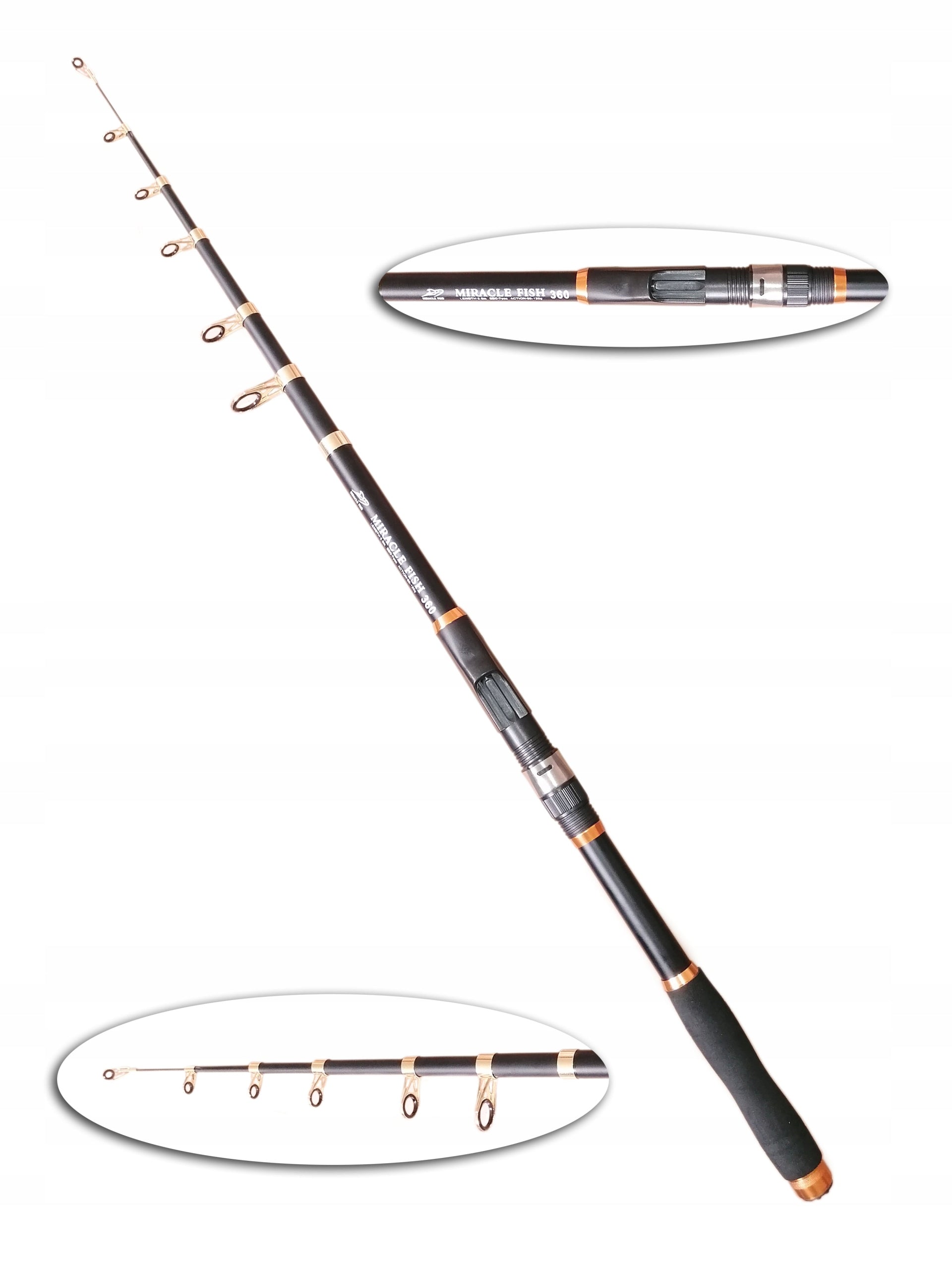 TELESCOPIC FISHING ROD 3,6m composite cw60-120g STRONG