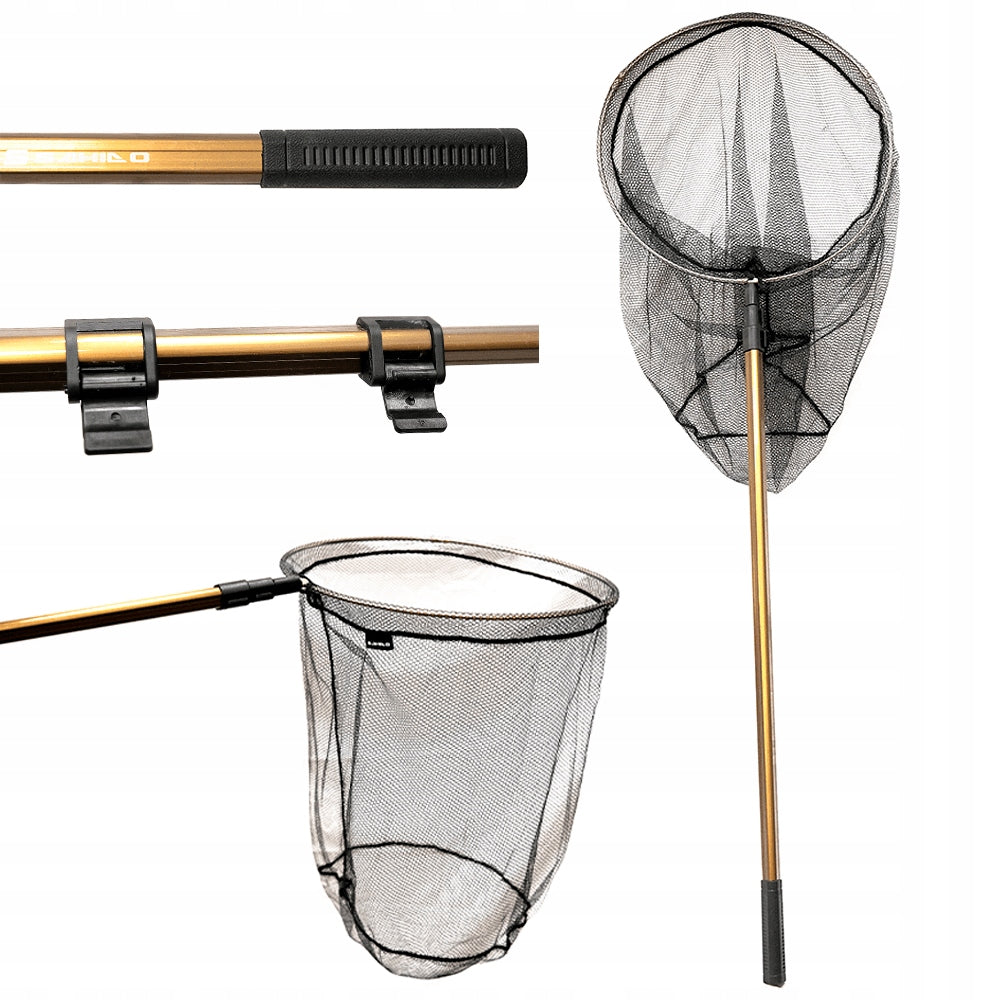 TELESCOPIC LANDING NET WITH SEAT POST SAHIDO CATCHER 500 CARP FEEDER