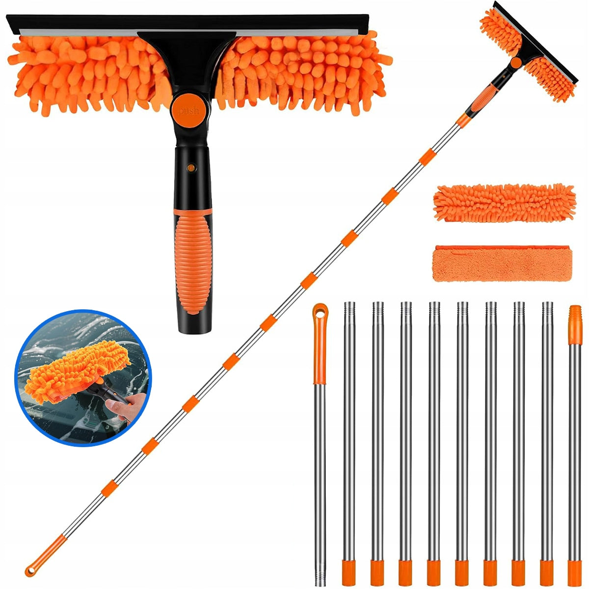 TELESCOPIC PHOTOVOLTAIC PANEL WASHING BRUSH FOR ROOFS LONG 4,25m