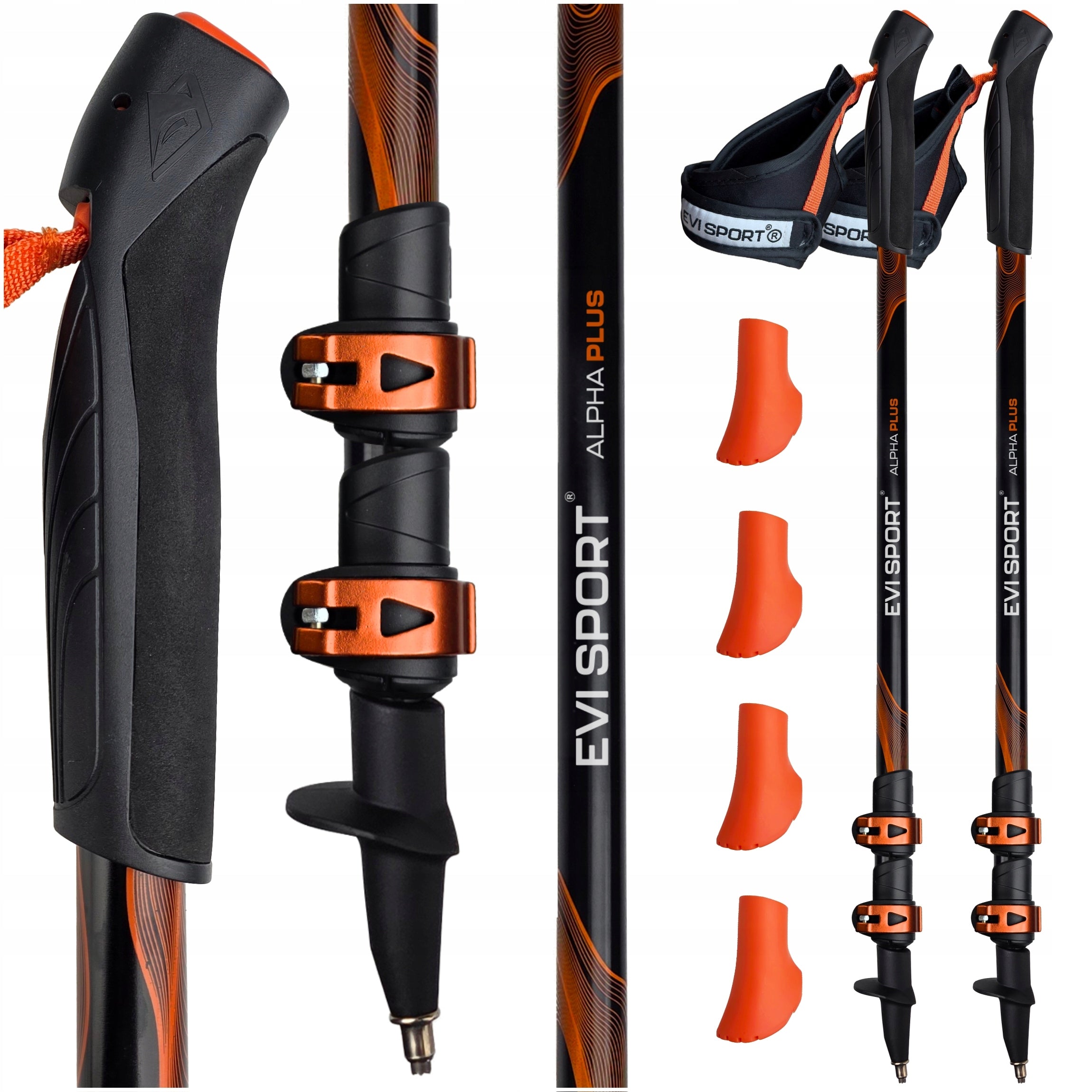 TELESCOPIC POLES NORDIC WALKING POLES ADJUSTABLE TREKKING IN LIGHT MOUNTAINS
