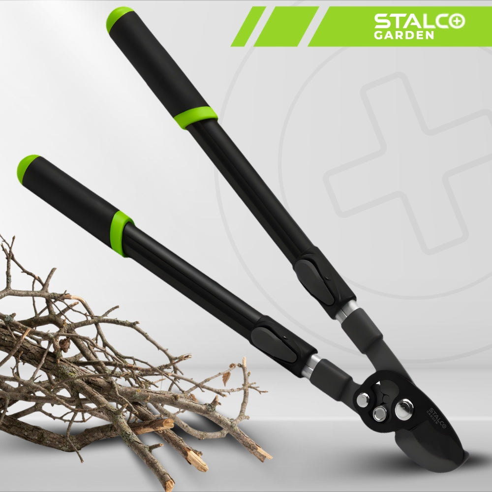 TELESCOPIC PRUNER GARDEN ANVIL SHEARS FOR BRANCHES ADJUSTABLE Brand Stalco