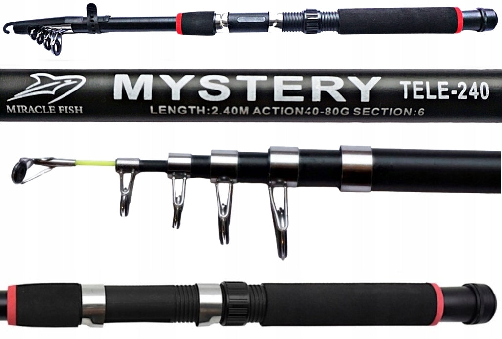 TELESCOPIC ROD MYSTERY 240 + CARP 3000 FREE GEAR + AKCESORIA. Manufacturer code T102