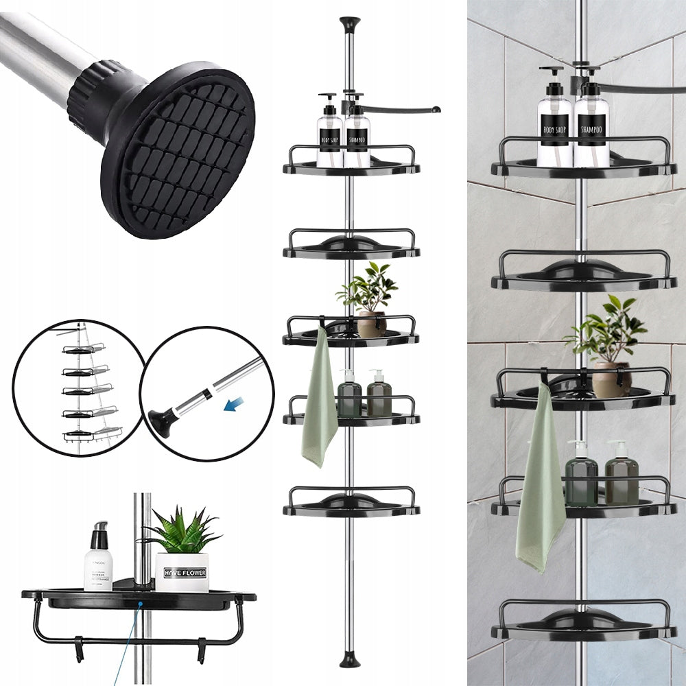 TELESCOPIC SHOWER RACK, CORNER RACK, BATHROOM RACK 95-300CM