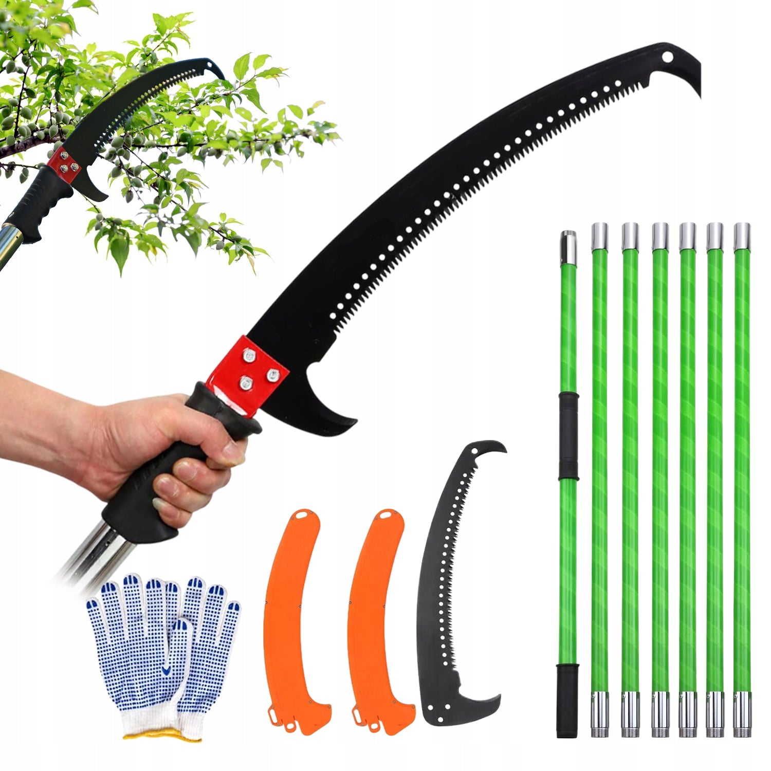 TELESCOPIC TREE SAW 2.1-8M EPOXY HANDLE INSULATION HANDLE