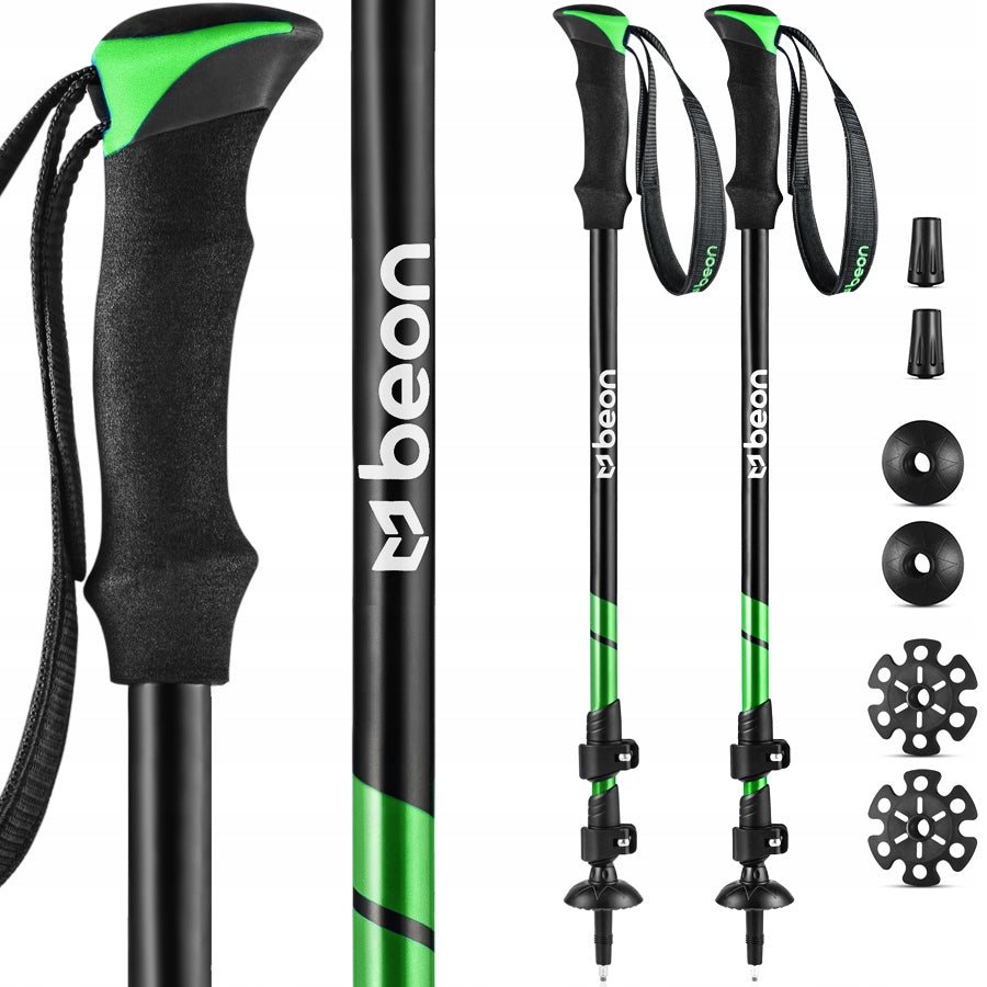 TELESCOPIC TREKKING POLES FOR NORDIC WALKING ADJUSTABLE IN THE MOUNTAINS BEON