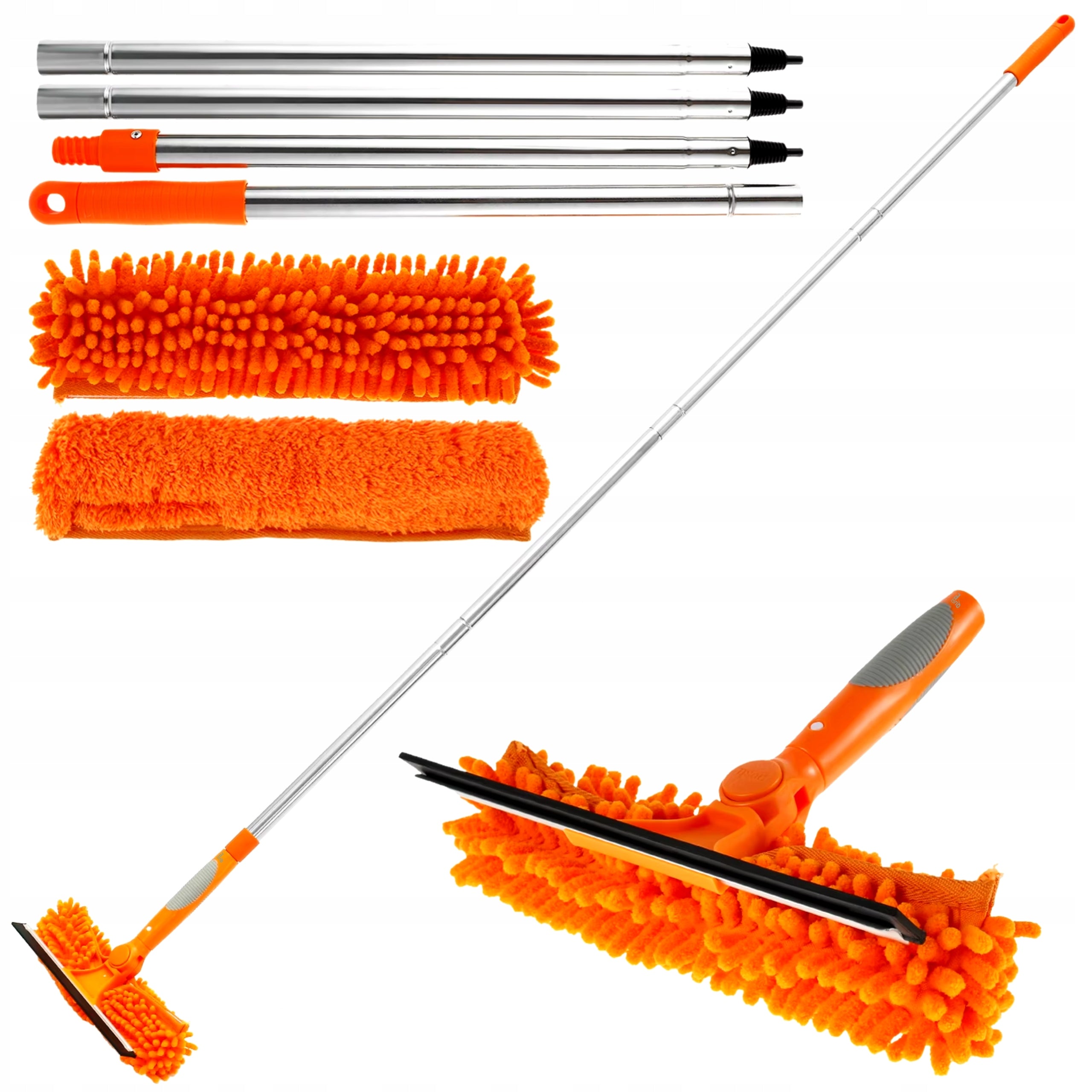 TELESCOPIC WINDOW WASHER 1,8M MOP STREAK PULLER FOR WINDOWS LONG 2IN1 Brand RETOO