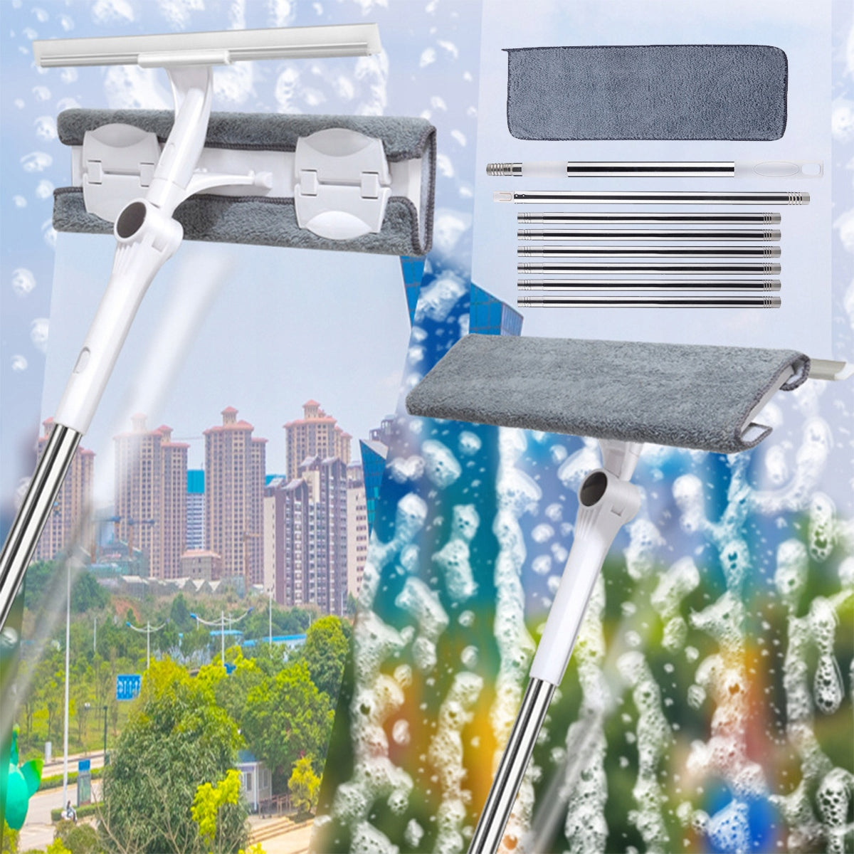 TELESCOPIC WINDOW WASHER 3,8M FOR WINDOWS LONG 2IN1 + OVERLAY Manufacturer code 6900354627349