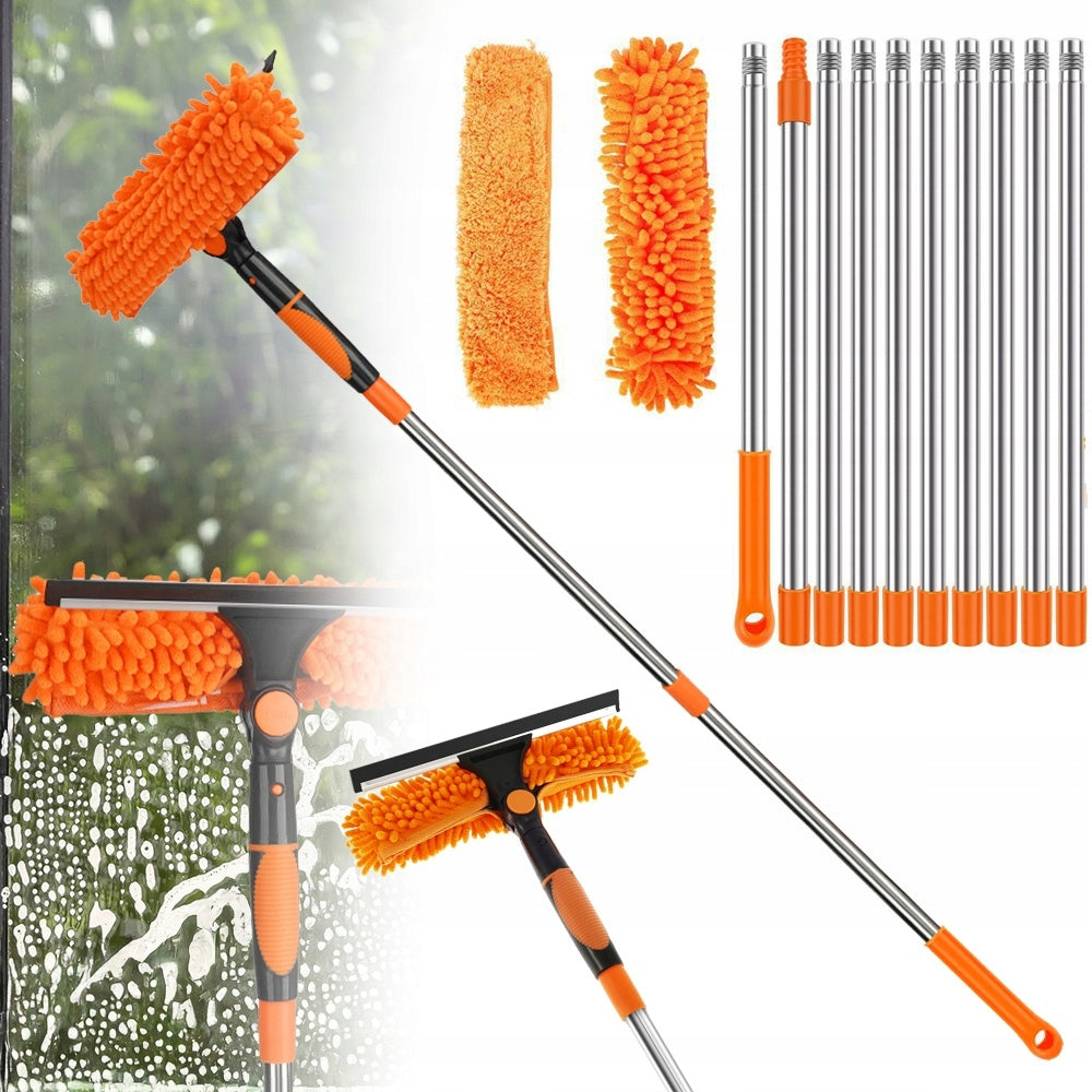TELESCOPIC WINDOW WASHER 4.24 M STREAK PULLER FOR WINDOWS LONG SET