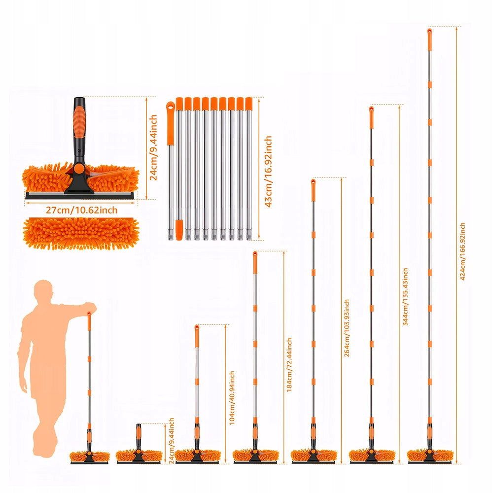 TELESCOPIC WINDOW WASHER, LONG HANDLE, WINDOW WASHER SET WITH SQUEEGEE Brand no brand