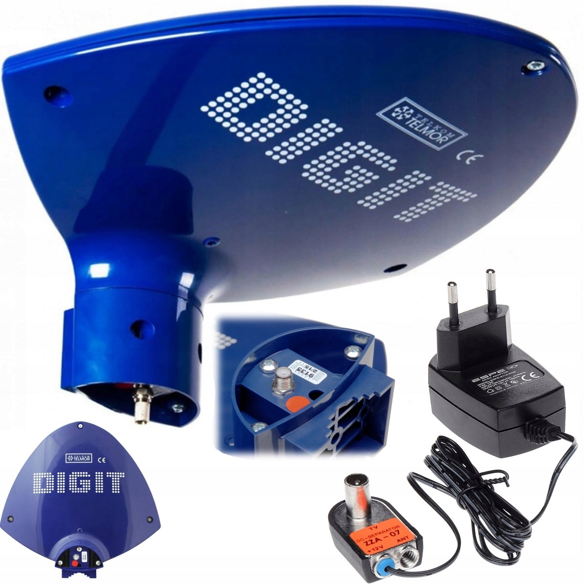 TELMOR 5G ANTENNA ACTIVE terrestrial TV DVBT2 4K Digit Activa Power Supply