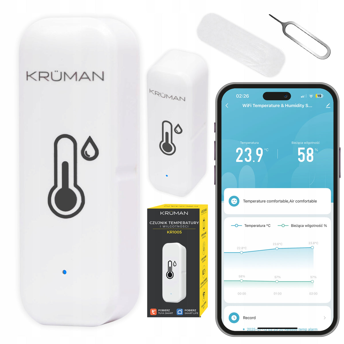 TEMPERATURE AND HUMIDITY SENSOR SMART TUYA WIFI HYGROMETER