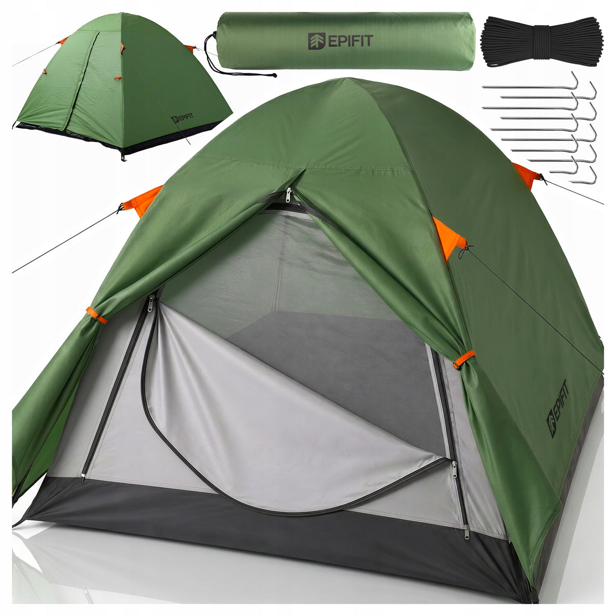 TENT 2 PERSON LIGHT WATERPROOF WITH CAMPING TROPICS 205x150x120 cm